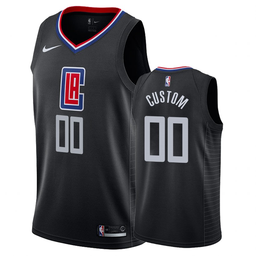 Clippers Male Custom #00 Statement Black Jersey
