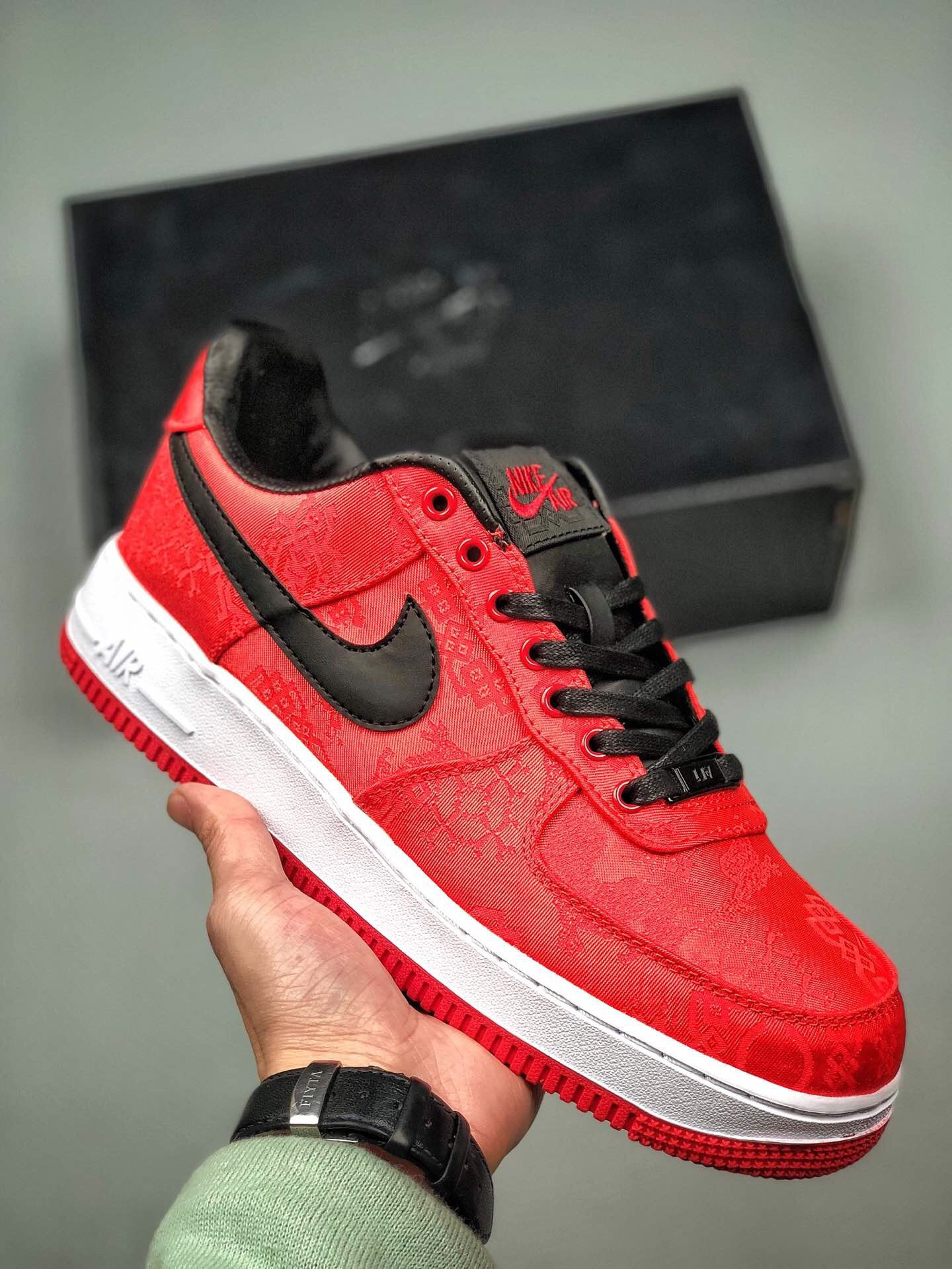 CLOT x Nike 1World Air Force 1 Low Supreme Red Black For Sale