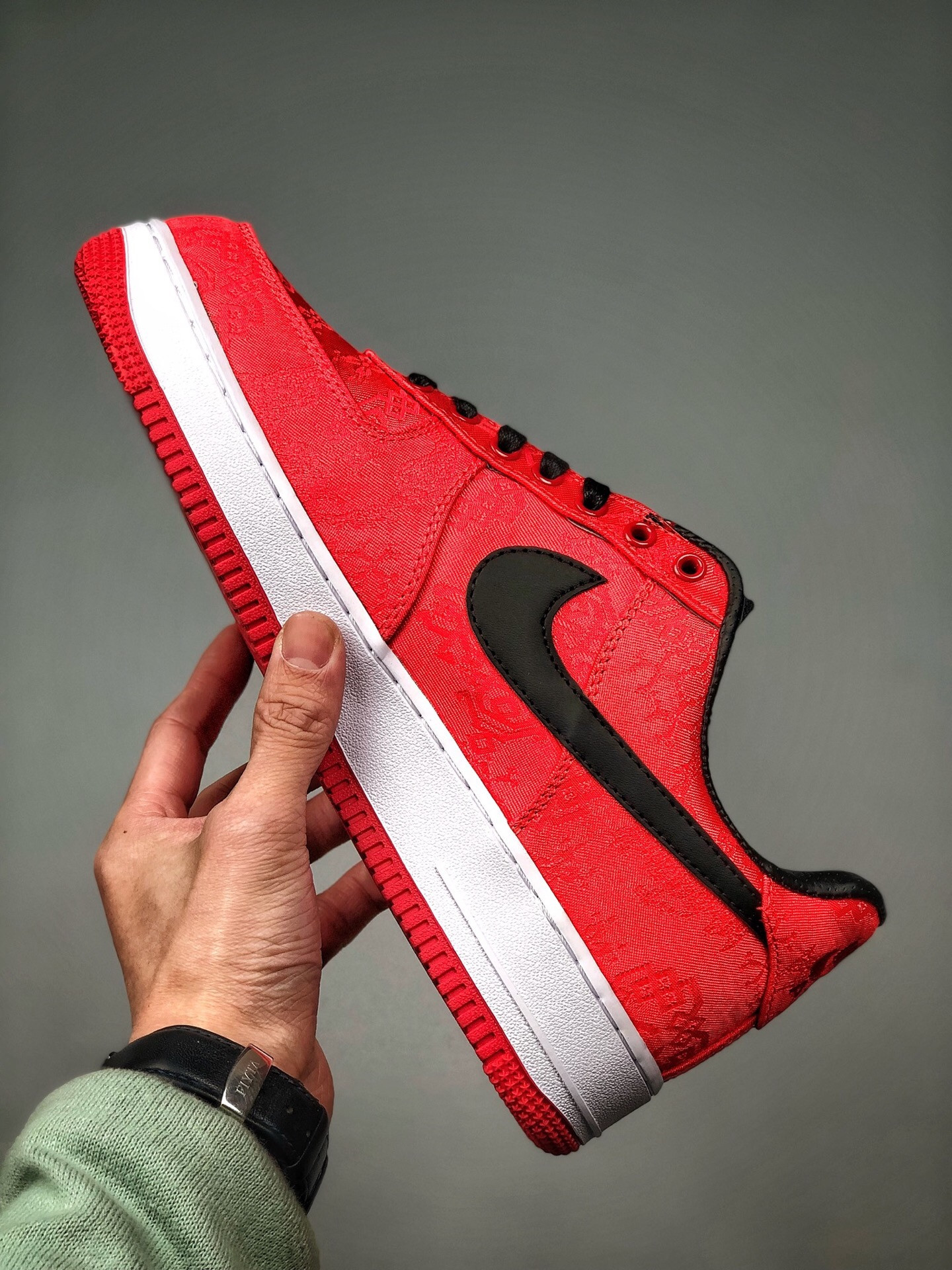 CLOT x Nike 1World Air Force 1 Low Supreme Red Black For Sale