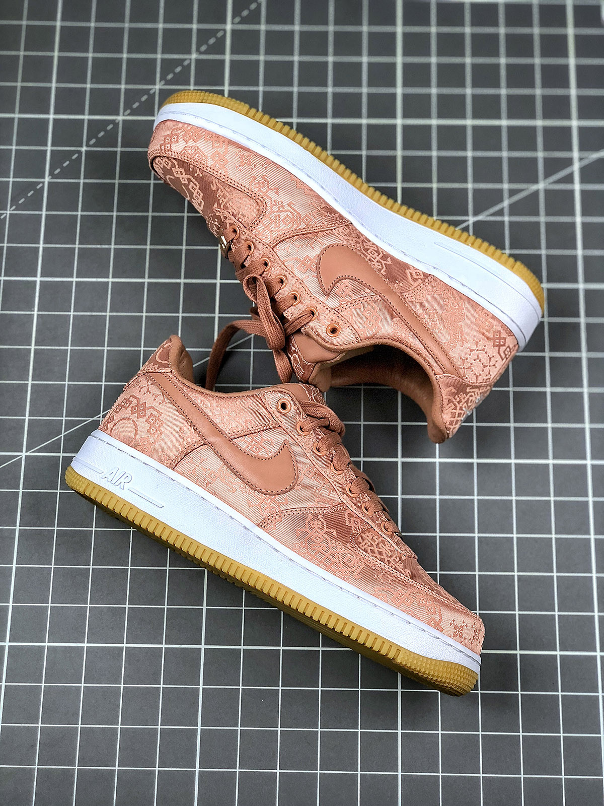 CLOT x Nike Air Force 1 Low Rose Gold/White-Gum Light Brown For Sale
