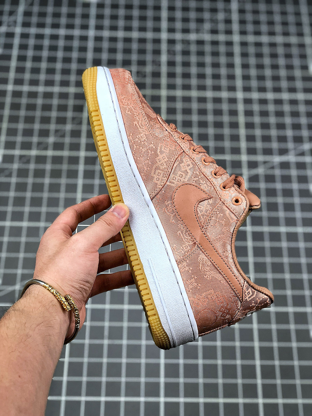 CLOT x Nike Air Force 1 Low Rose Gold/White-Gum Light Brown For Sale