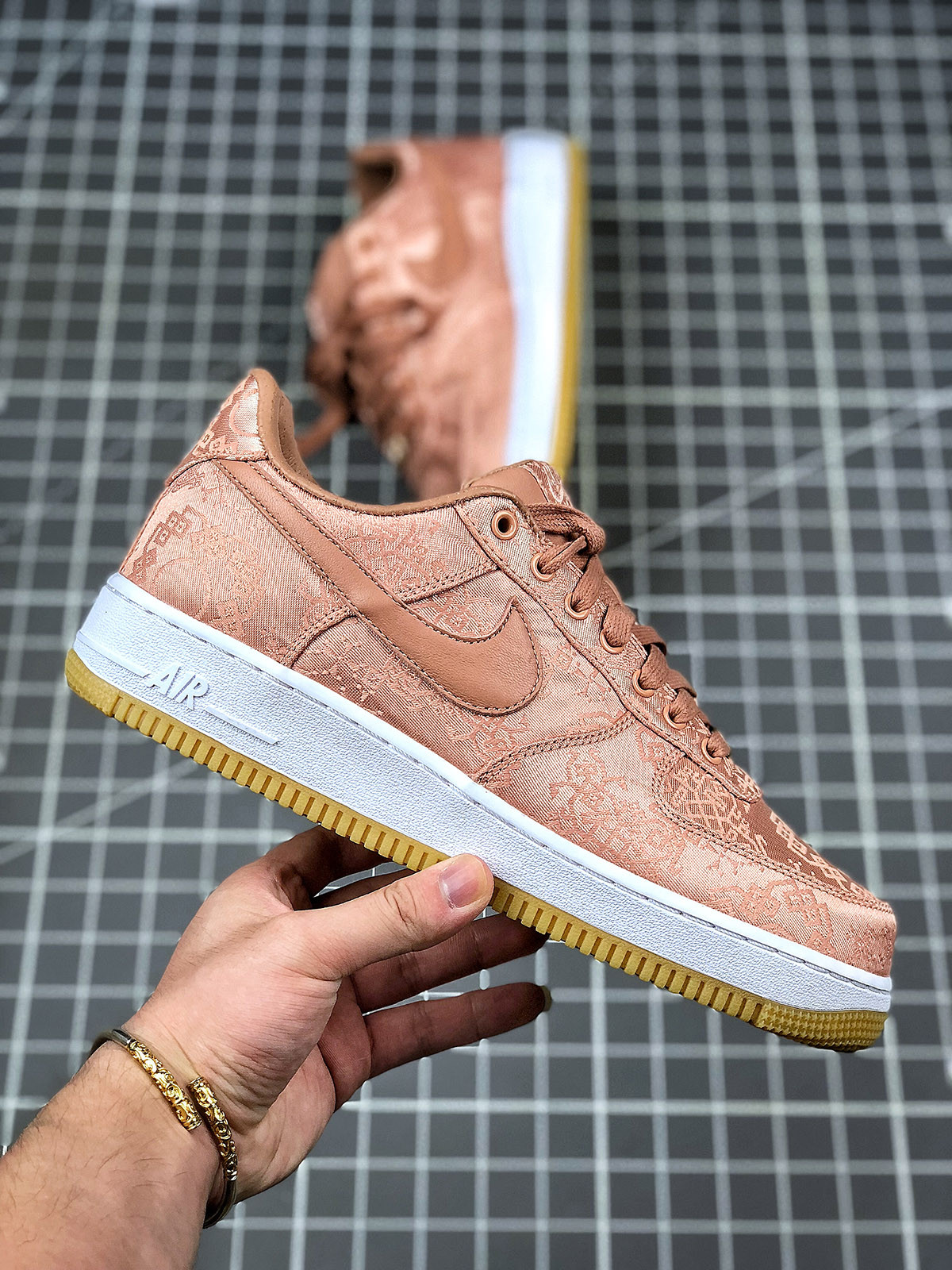 CLOT x Nike Air Force 1 Low Rose Gold/White-Gum Light Brown For Sale