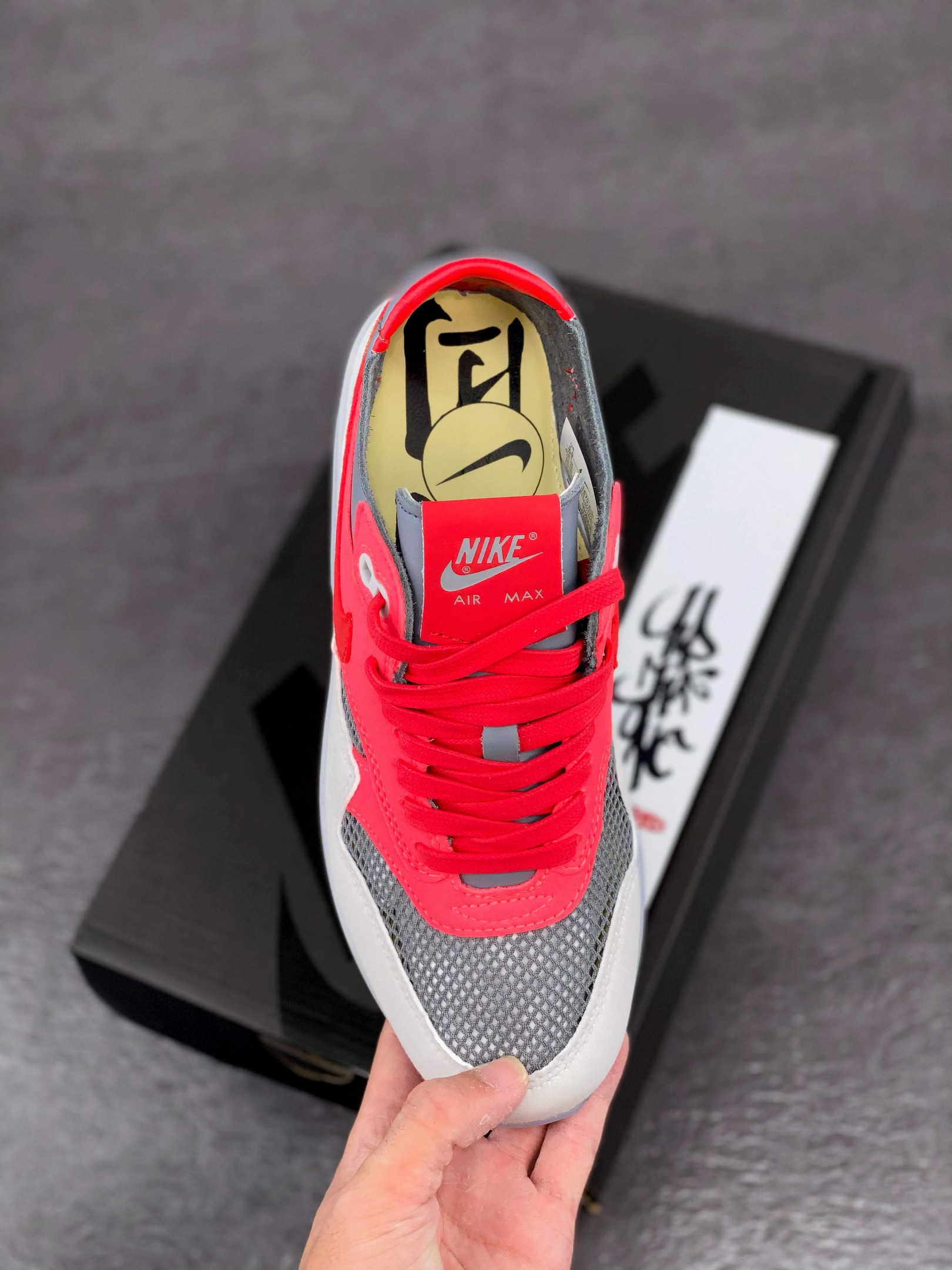 Clot x Nike Air Max 1 K.O.D. Solar Red/University Red-Cool Grey For Sale