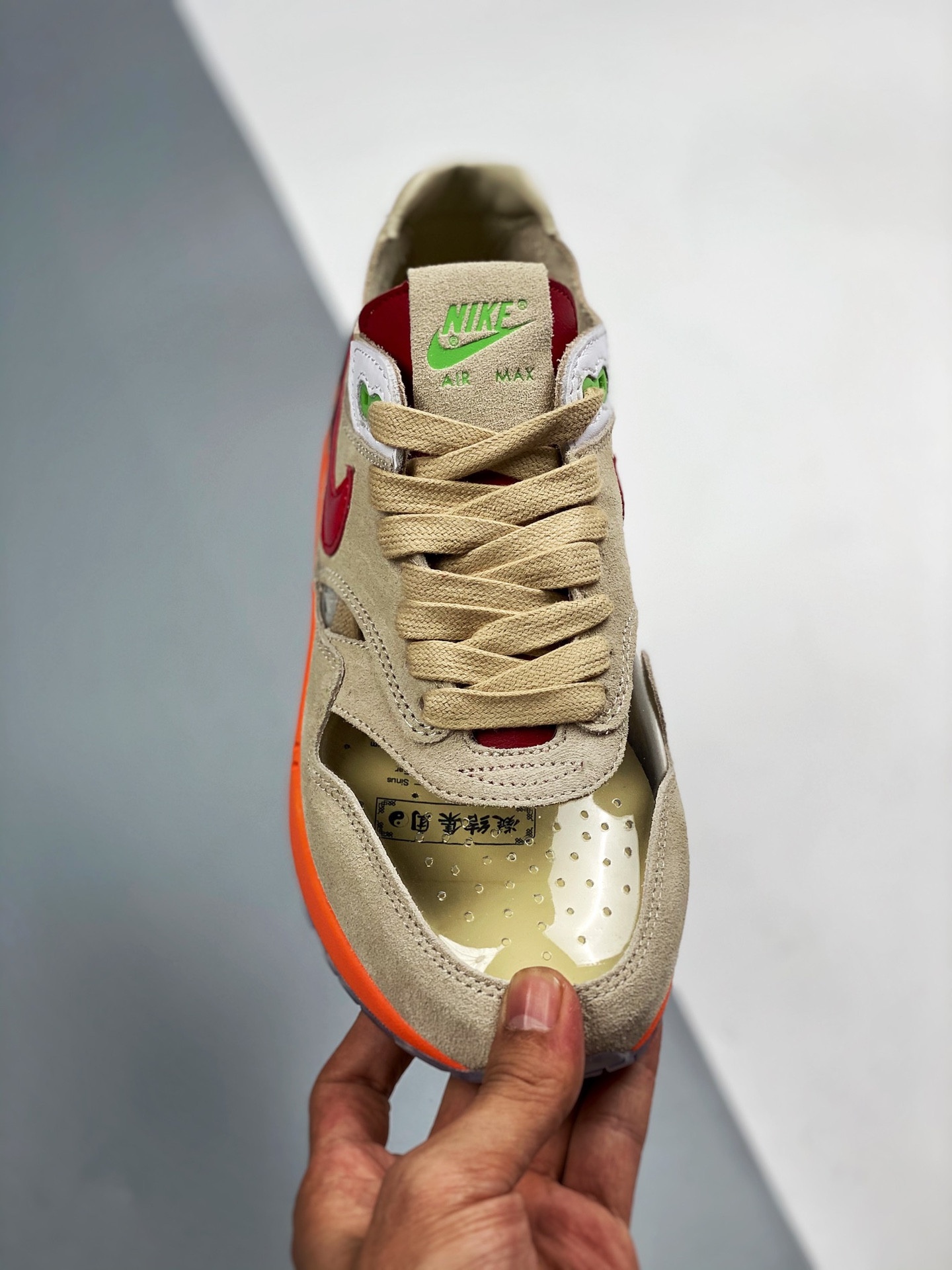 Clot x Nike Air Max 1 “Kiss Of Death” Net/Deep Red-Orange Blaze For Sale