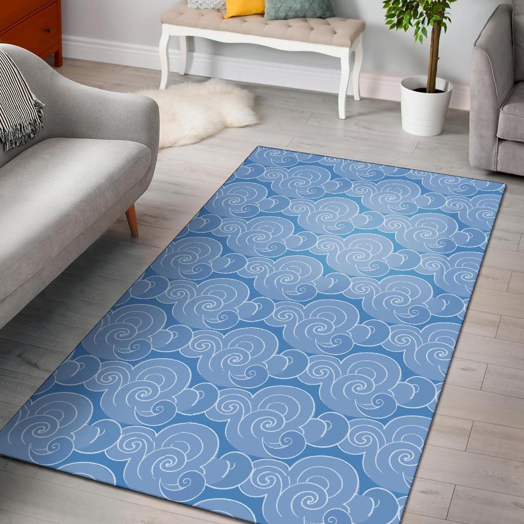 Cloud Pattern Print Area Limited Edition Rectangle Rug