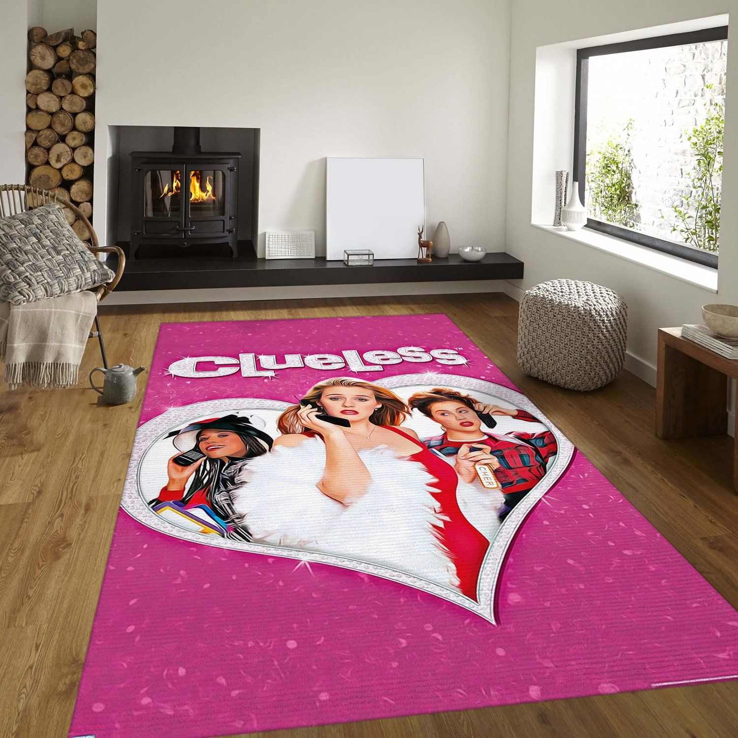 Clueless Pink Rectangle Rug – Custom Size And Printing