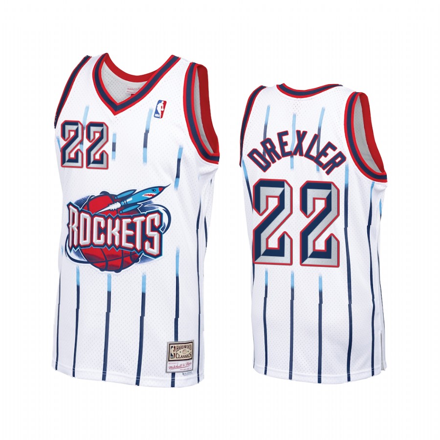 Clyde Drexler #22 Houston Rockets Hardwood Classics Jersey White