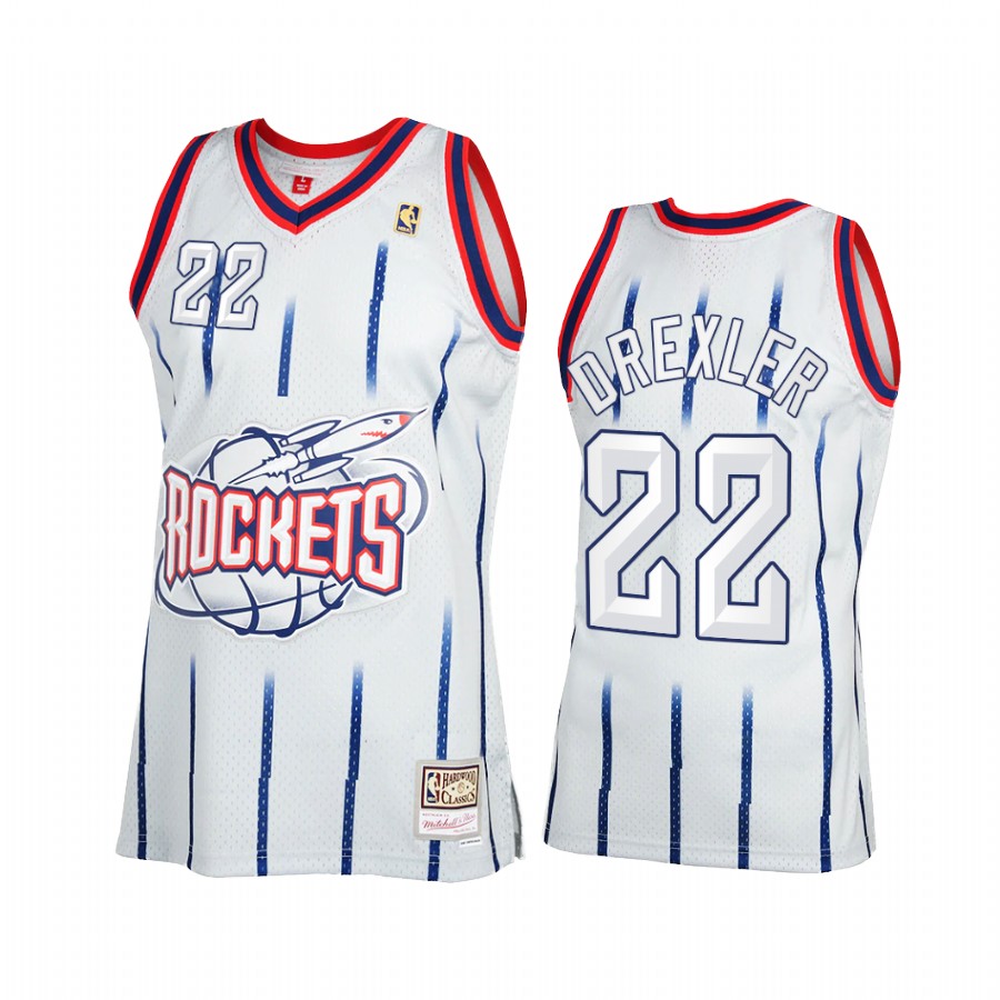 Clyde Drexler 22 Houston Rockets 2021 Reload 2.0 Gray Jersey Throwback