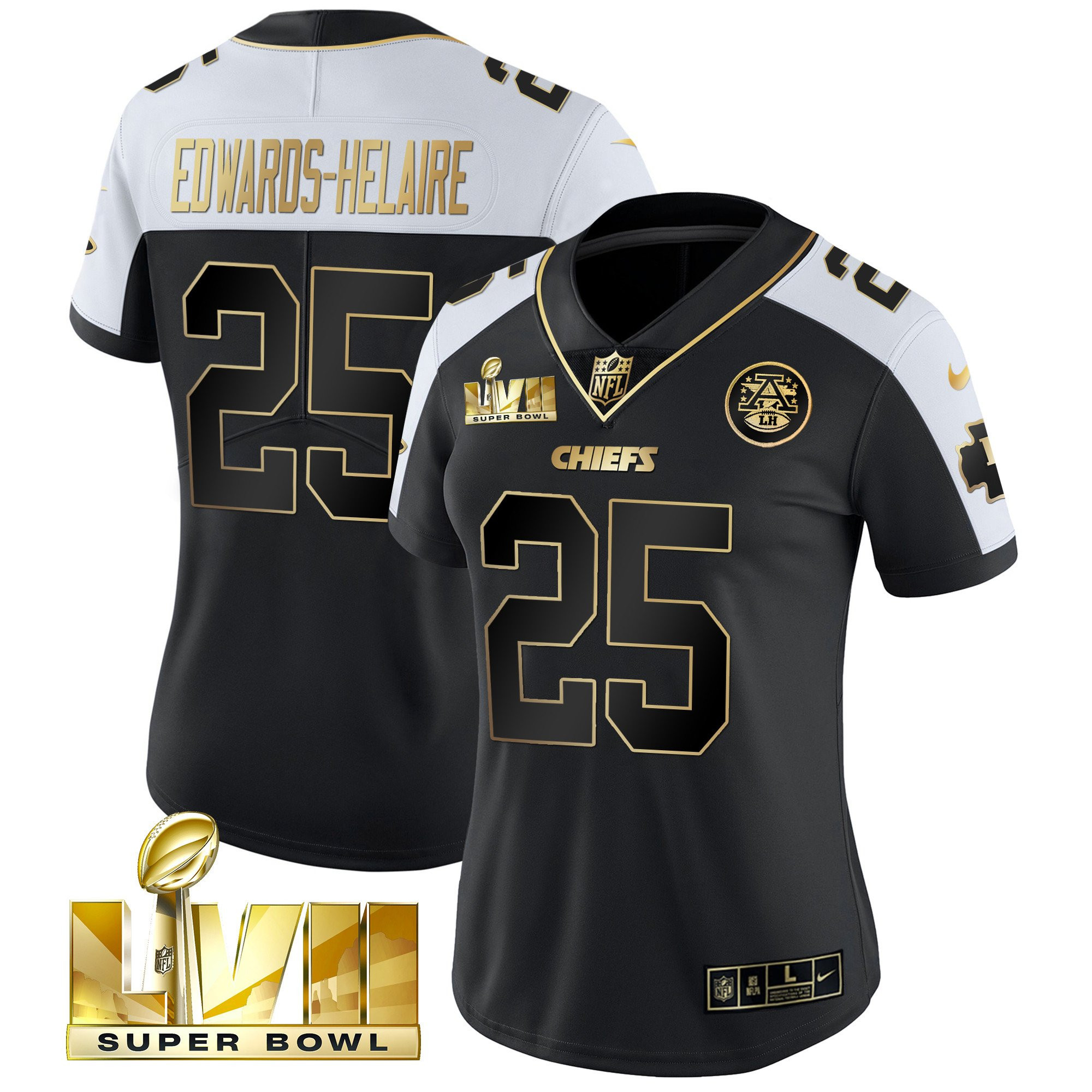 Clyde Edwards-Helaire Women's Kansas City Chiefs Super Bowl Vapor Gold Alternate Jersey - All Stitched 