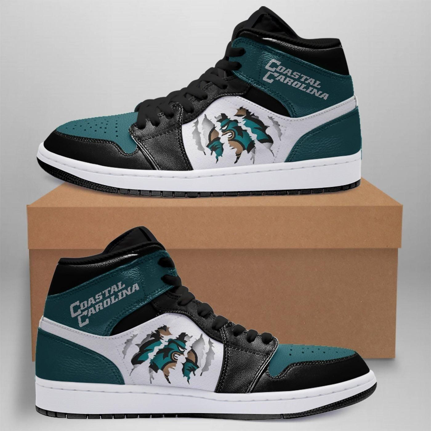 Coastal Carolina Chanticleers NCAA Team Sneakers Gift For Fans High Top Air Jordan Sneaker, Air Jordan Hightop