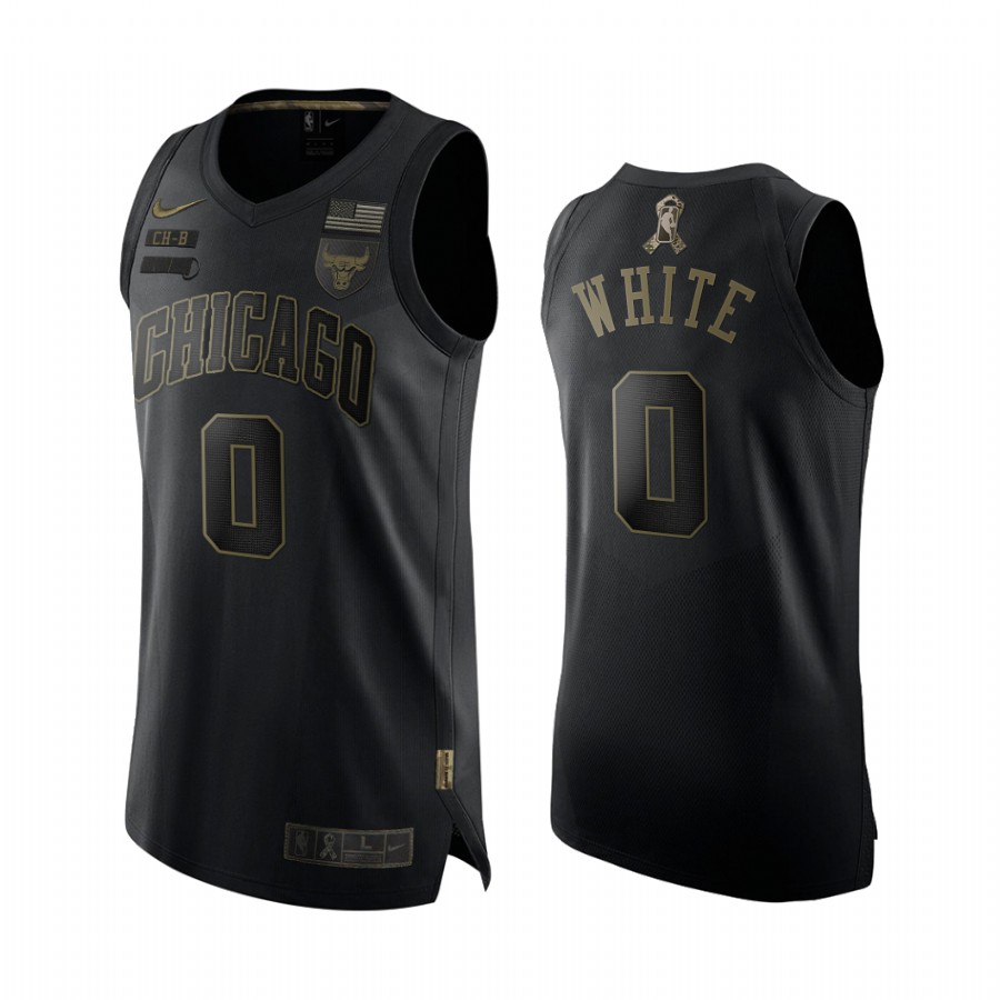 Coby White Chicago Bulls 2020 Veterans Day Black Jersey