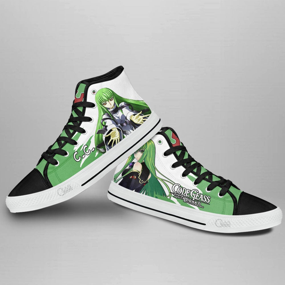 Code Geass C.C. High Top Shoes Custom Anime Sneakers