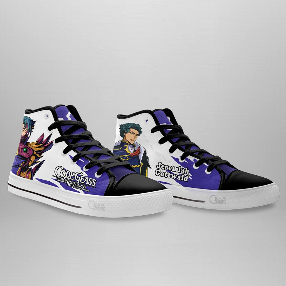 Code Geass Jeremiah Gottwald High Top Shoes Custom Anime Sneakers