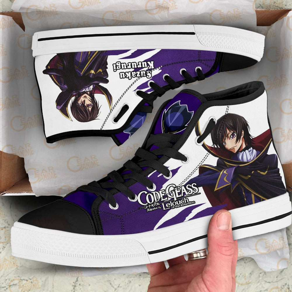 Code Geass Lelouch Lamperouge High Top Shoes Custom Anime Sneakers