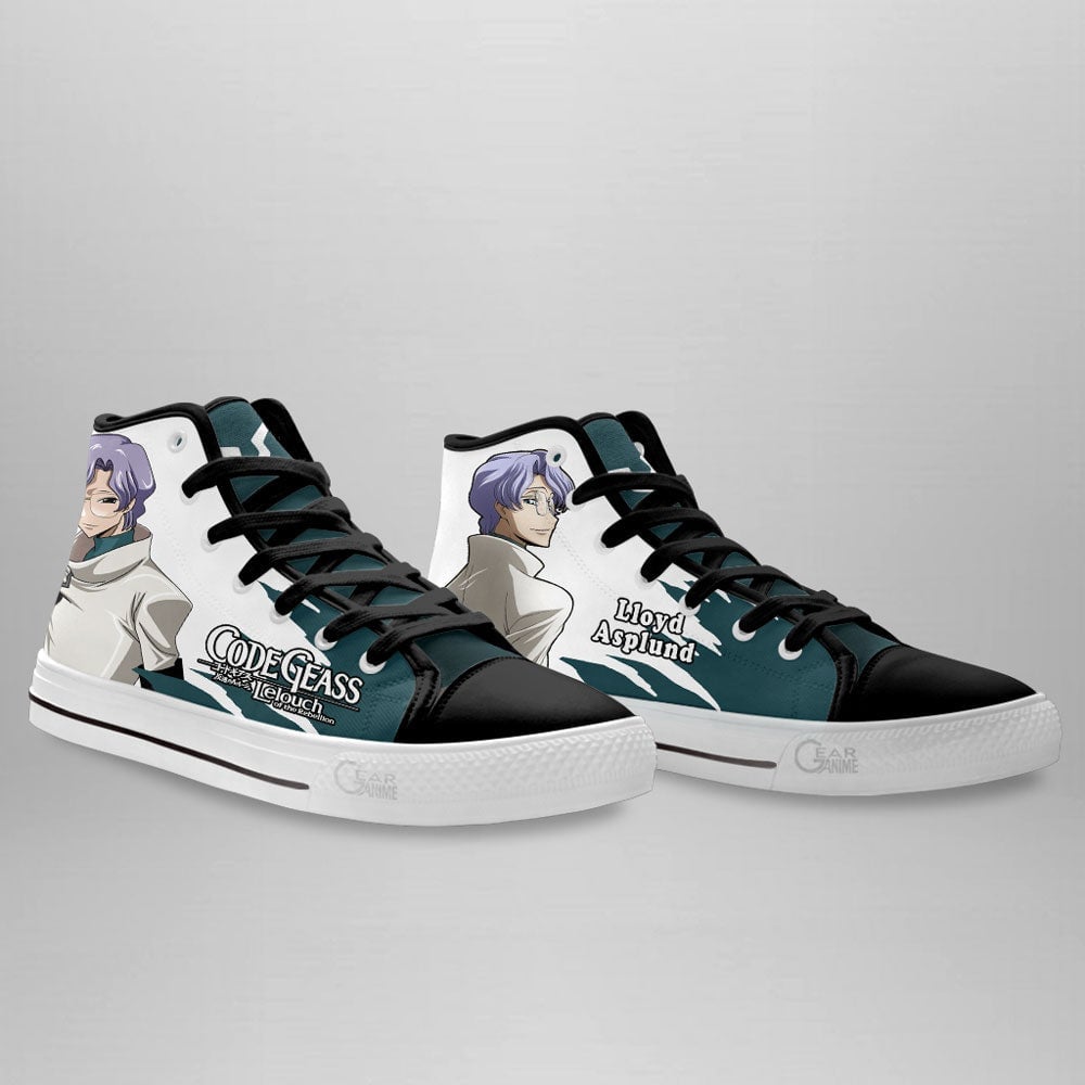 Code Geass Lloyd Asplund High Top Shoes Custom Anime Sneakers
