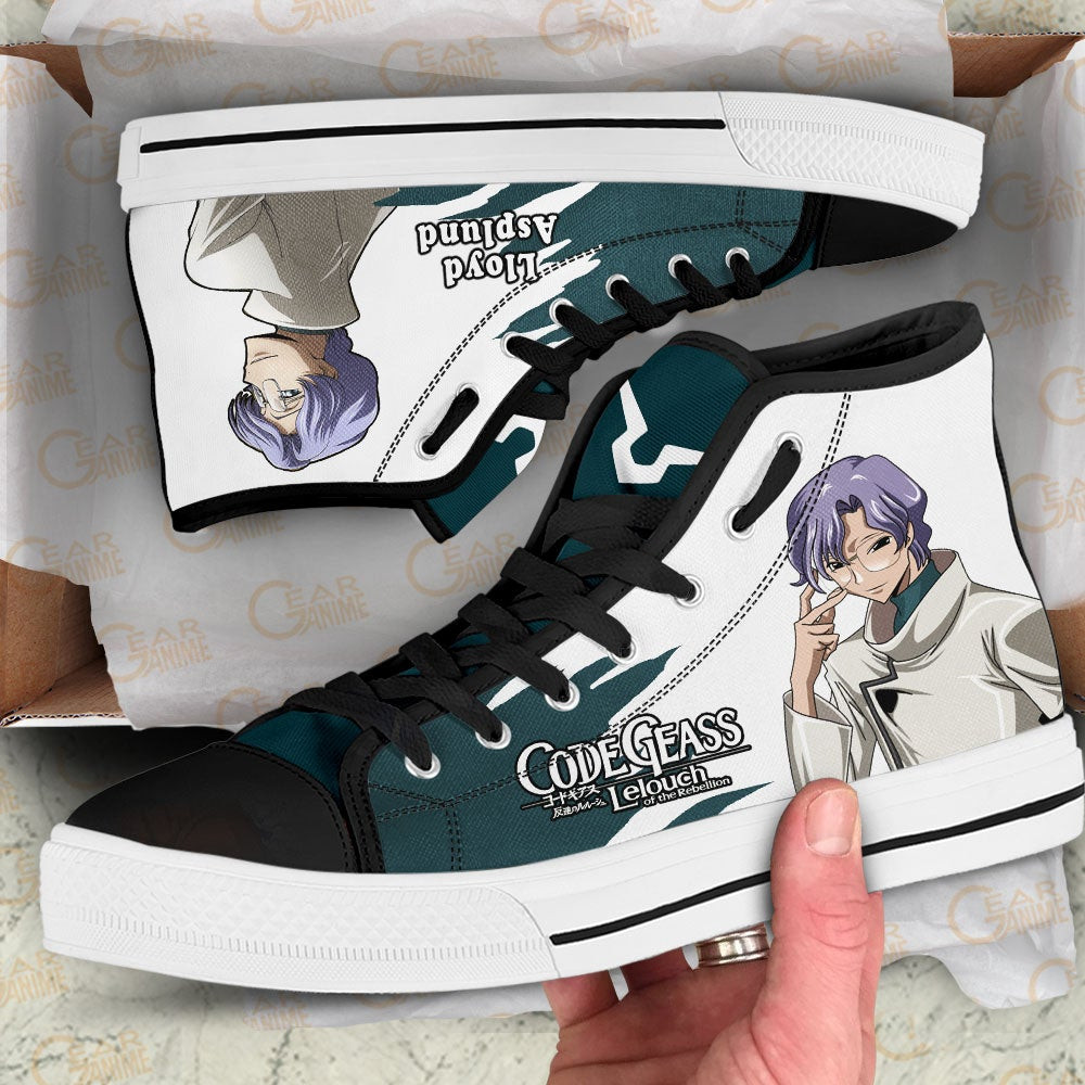 Code Geass Lloyd Asplund High Top Shoes Custom Anime Sneakers