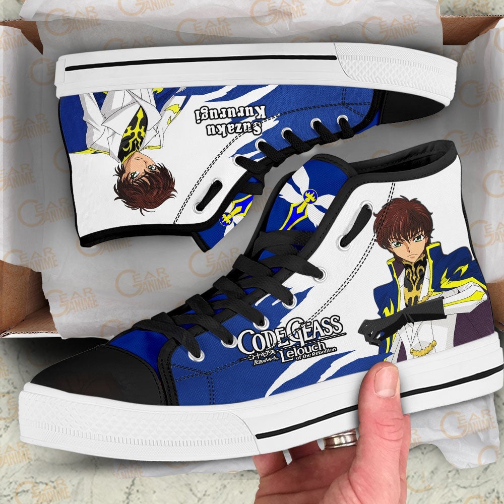 Code Geass Suzaku Kururugi High Top Shoes Custom Anime Sneakers