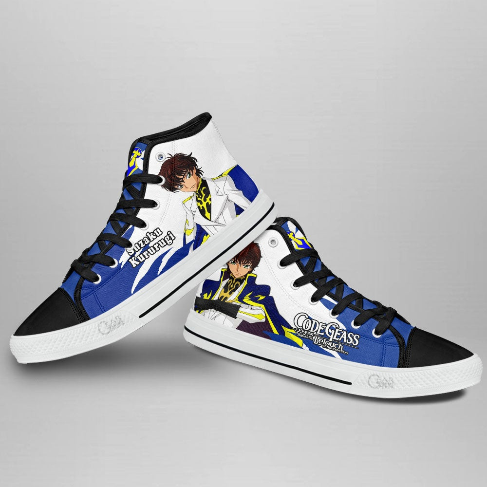 Code Geass Suzaku Kururugi High Top Shoes Custom Anime Sneakers