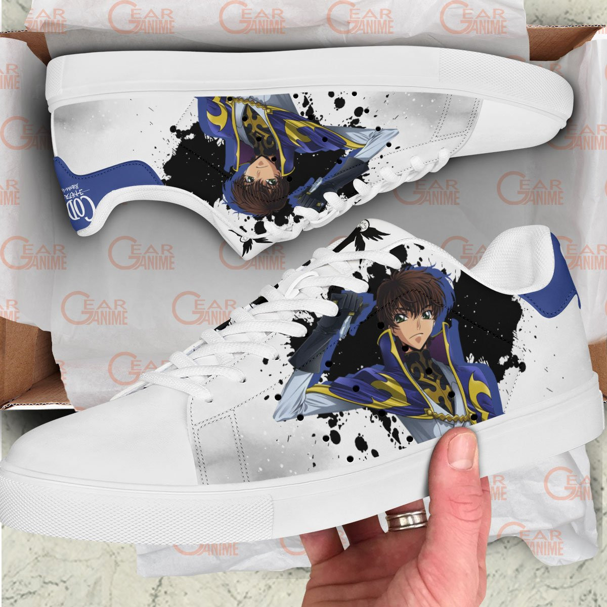 Code Geass Suzaku Kururugi Skate Sneakers Custom Anime Shoes