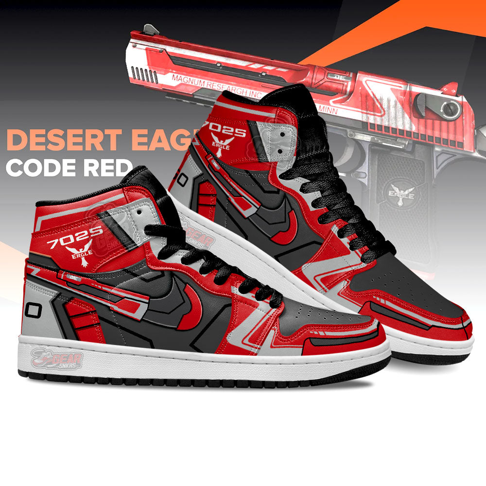 Code Red Counter-Strike Skins JD Sneakers Shoes For Fans, Air Jordan Hightop