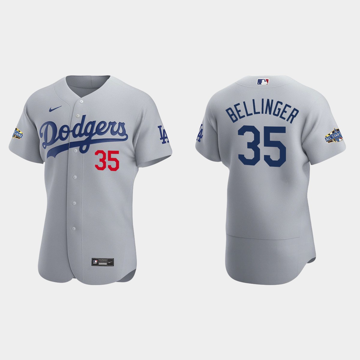 Cody Bellinger #35 Los Angeles Dodgers Gray Patch 2020 Alternate Jersey
