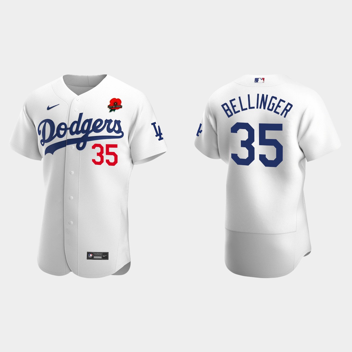 Cody Bellinger Los Angeles Dodgers 2022 Memorial Day Poppy Patch Jersey - White