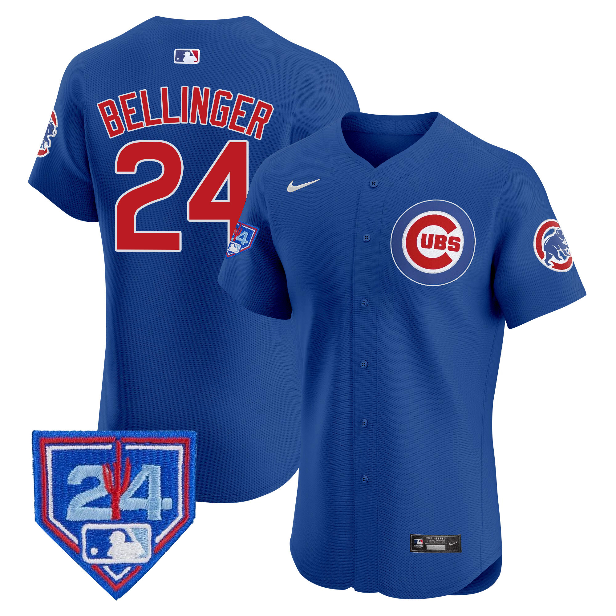 Cody Bellinger Men's Chicago Cubs 2024 Spring Training Patch Vapor Premier Elite V2 Royal Jersey - All Stitched