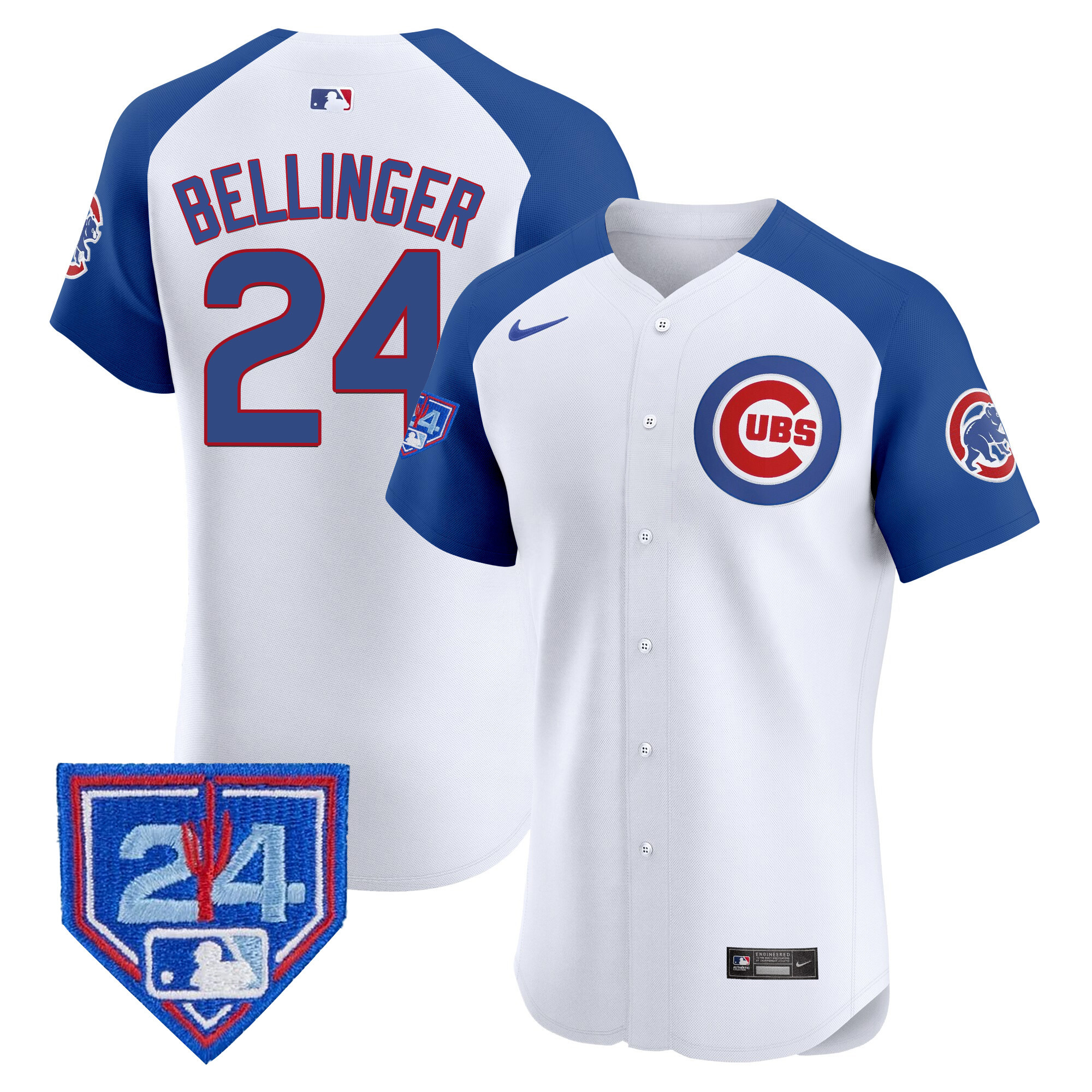 Cody Bellinger Men's Chicago Cubs 2024 Spring Training Patch Vapor Premier Elite V2 White Alternate Jersey - All Stitched