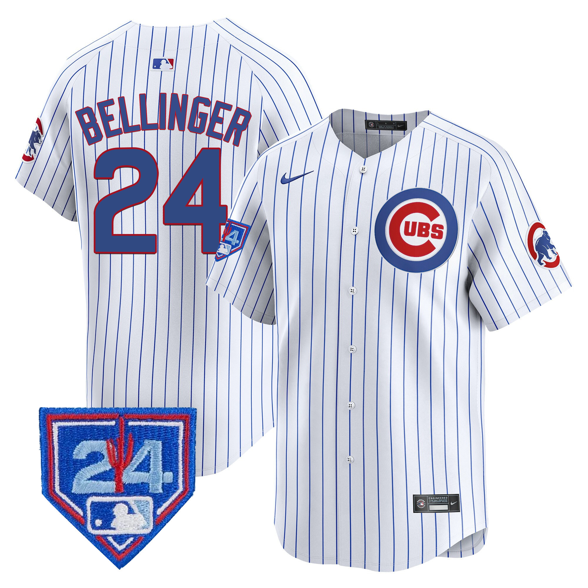 Cody Bellinger Men's Chicago Cubs 2024 Spring Training Patch Vapor Premier Limited V2 White Jersey - All Stitched