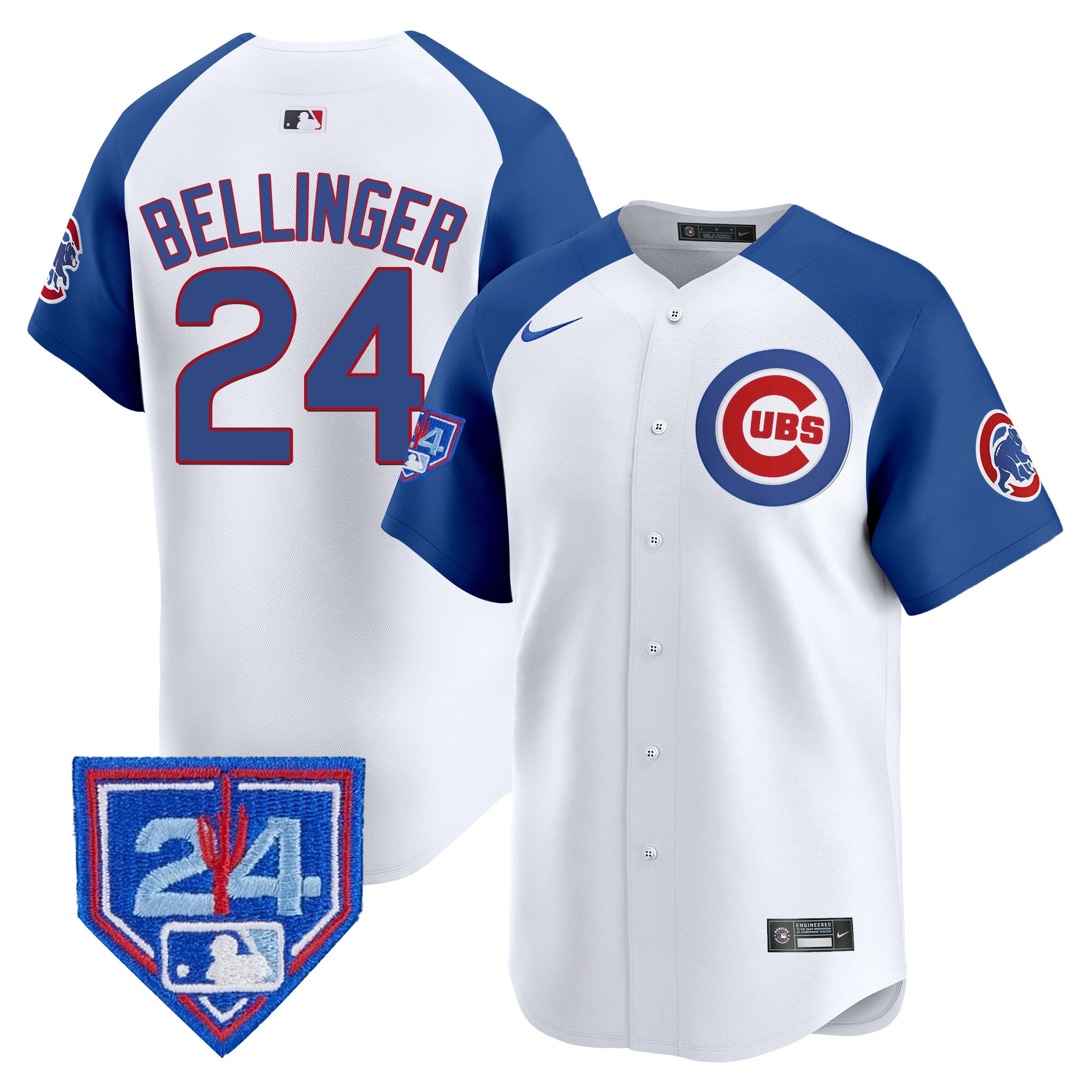 Cody Bellinger Men's Chicago Cubs 2024 Spring Training Patch Vapor Premier Limited White Alternate Jersey - All Stitched