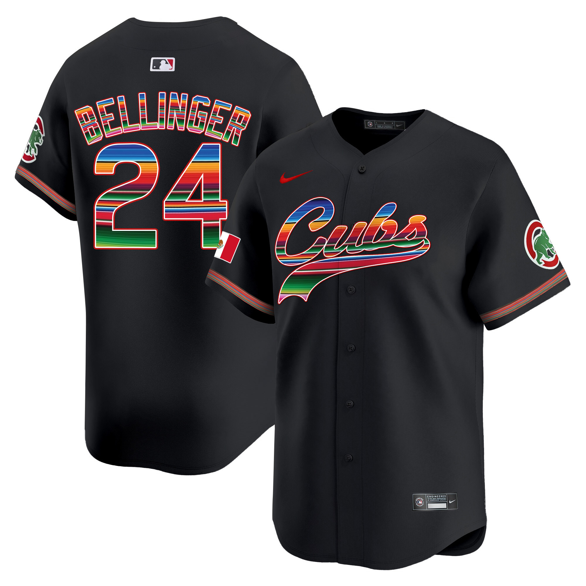 Cody Bellinger Men's Chicago Cubs Mexico Vapor Premier Limited V2 Black Jersey - All Stitched