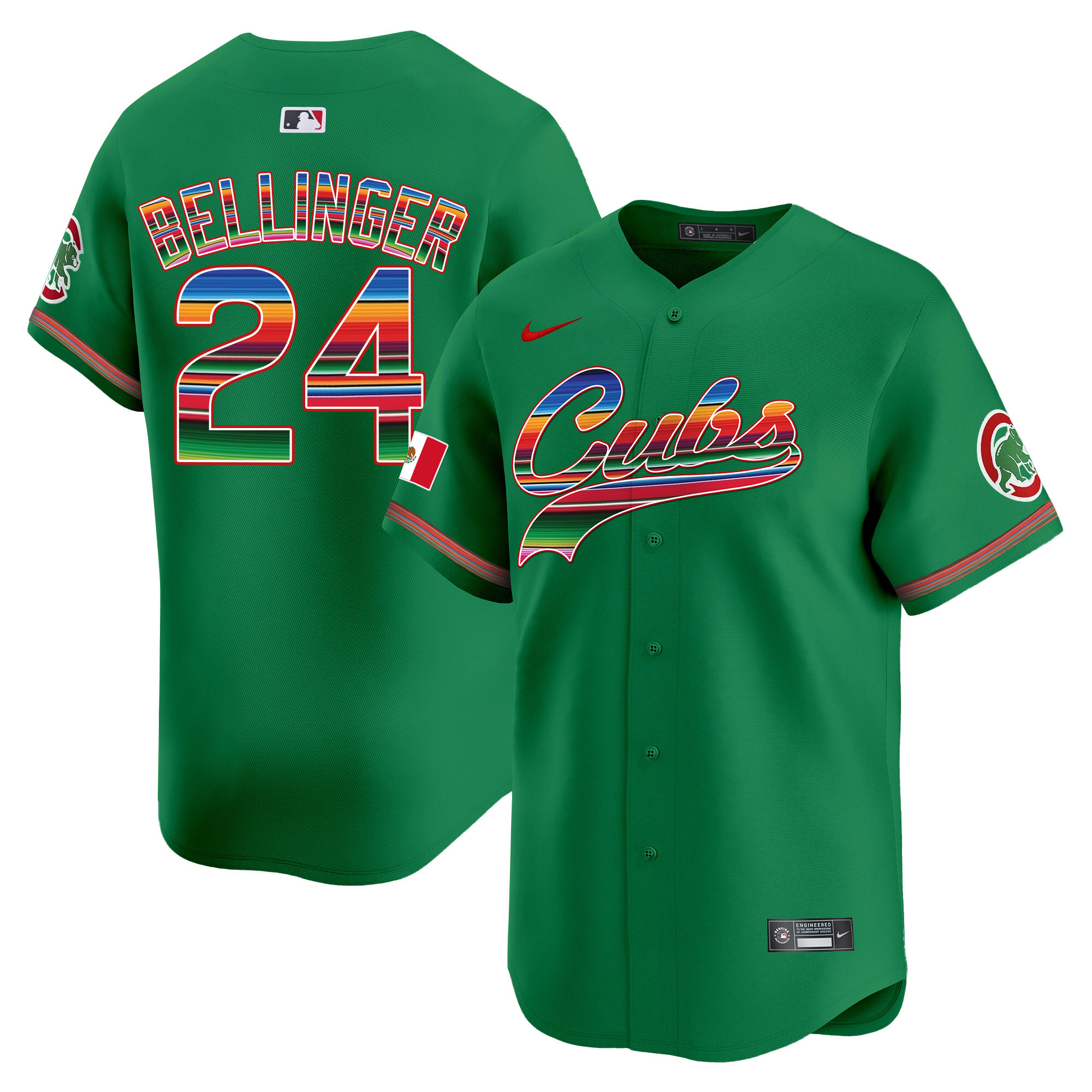 Cody Bellinger Men's Chicago Cubs Mexico Vapor Premier Limited V2 Green Jersey - All Stitched