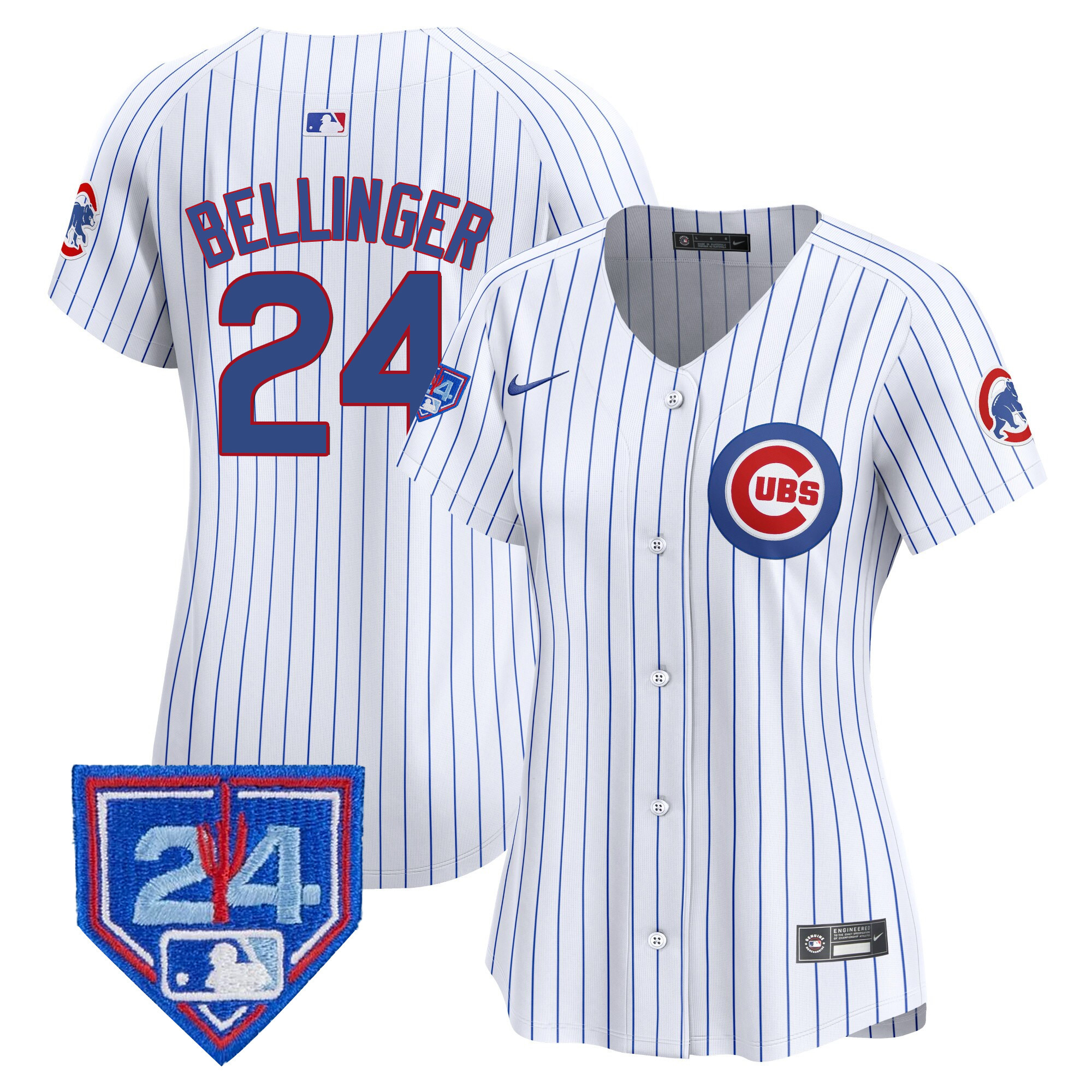 Cody Bellinger Women's Chicago Cubs 2024 Spring Training Patch Vapor Premier Limited V2 White Jersey - All Stitched