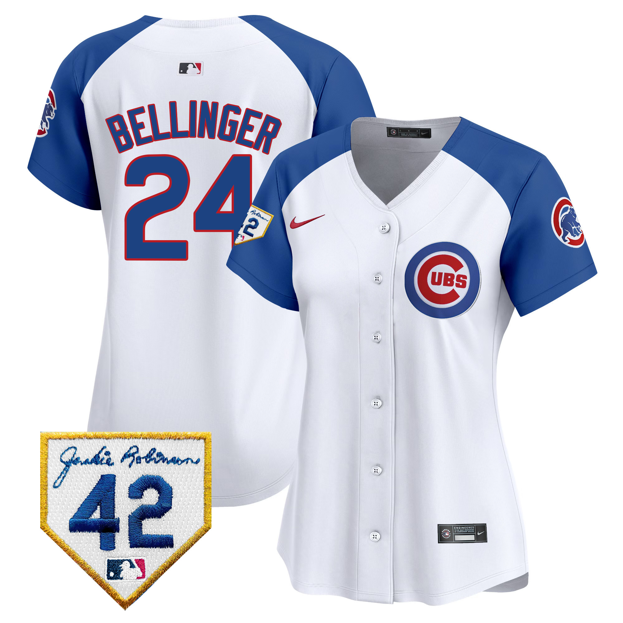 Cody Bellinger Women's Chicago Cubs Jackie Robinson Patch Vapor Premier Limited V2 White Alternate Jersey - All Stitched