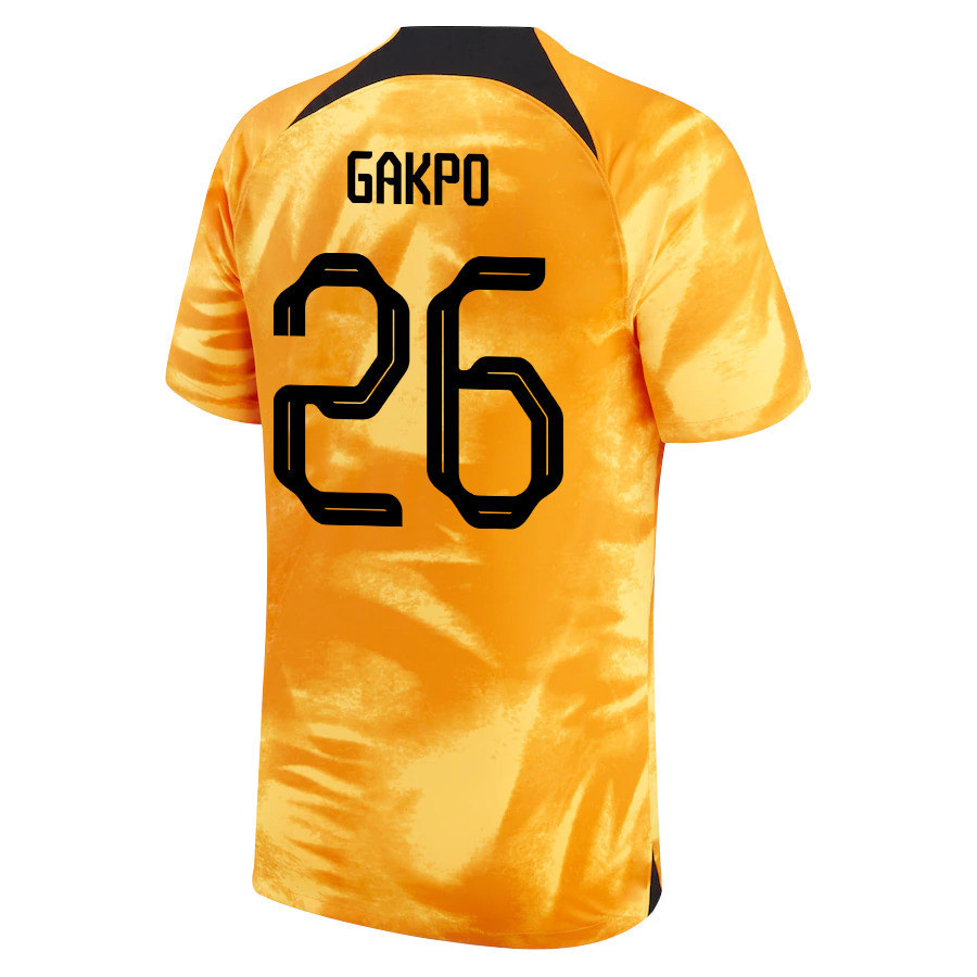 Cody Gakpo 26 Netherlands National Team 2022-23 Qatar World Cup Home Soccer Jersey –