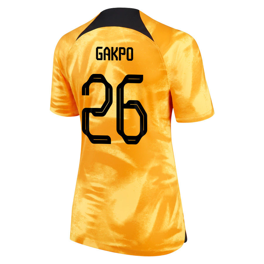 Cody Gakpo 26 Netherlands National Team 2022-23 Qatar World Cup Women Soccer Jersey – Home