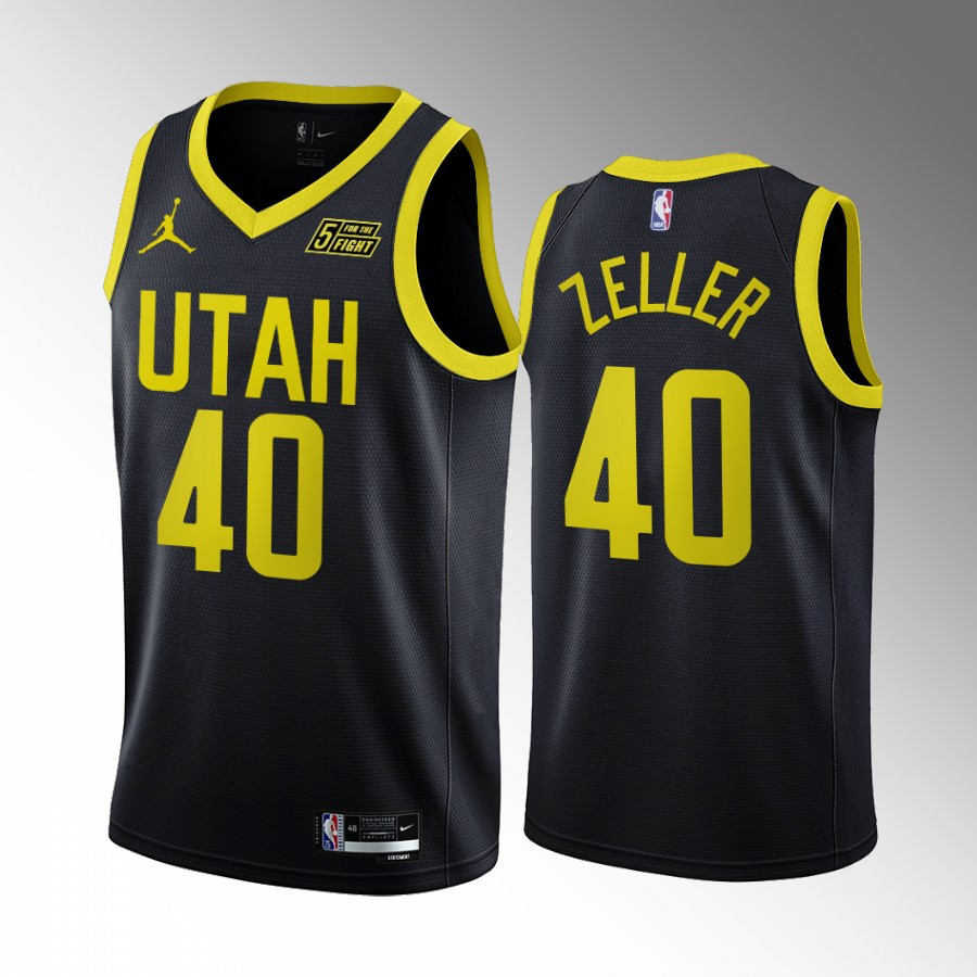 Cody Zeller 40 2022-23 Utah Jazz Black Statement Edition Stitched Jersey Swingman