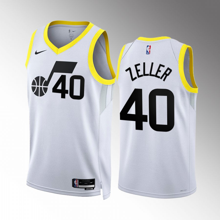Cody Zeller 40 Utah Jazz White Association Edition Stitched Jersey 2022-23 Swingman