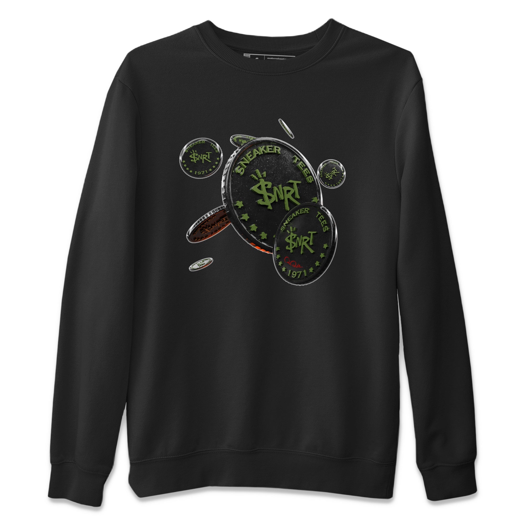 Coin Drop Unisex Sweater – Air Jordan 1 Travis Scott Olive, Sneakers Matching Sweater
