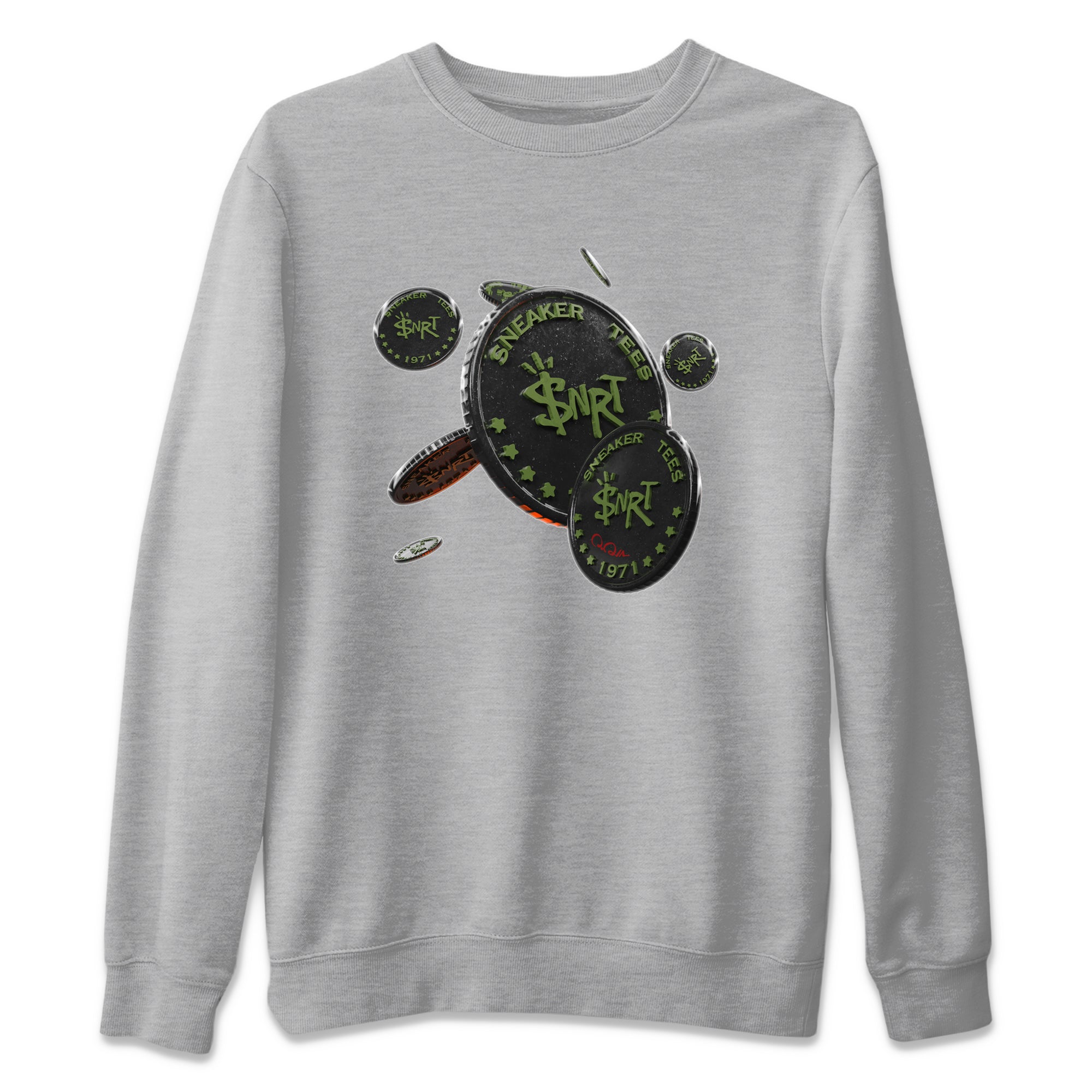 Coin Drop Unisex Sweater – Air Jordan 1 Travis Scott Olive, Sneakers Matching Sweater