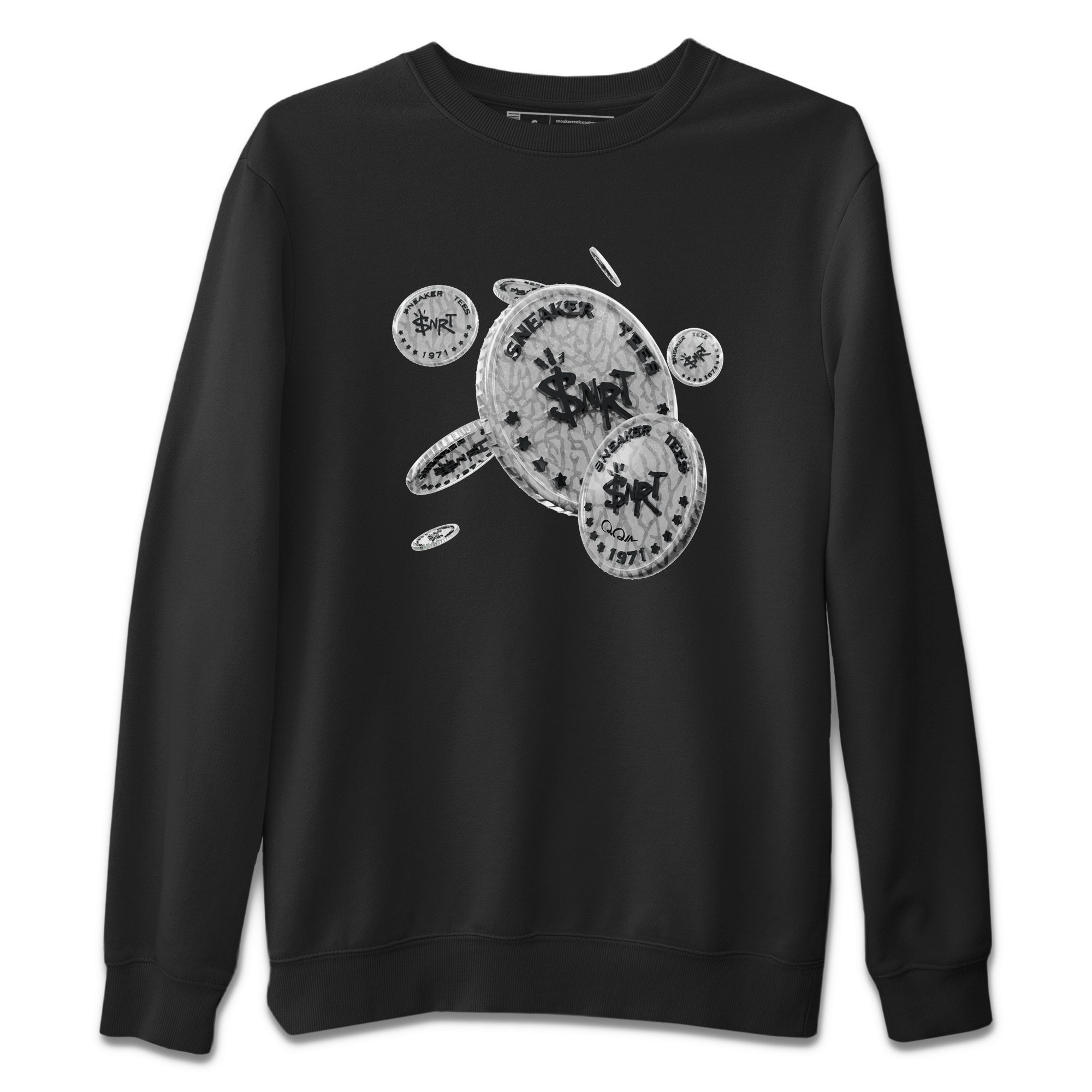 Coin Drop Unisex Sweater – Air Jordan 1 White Cement, Sneakers Matching Sweater