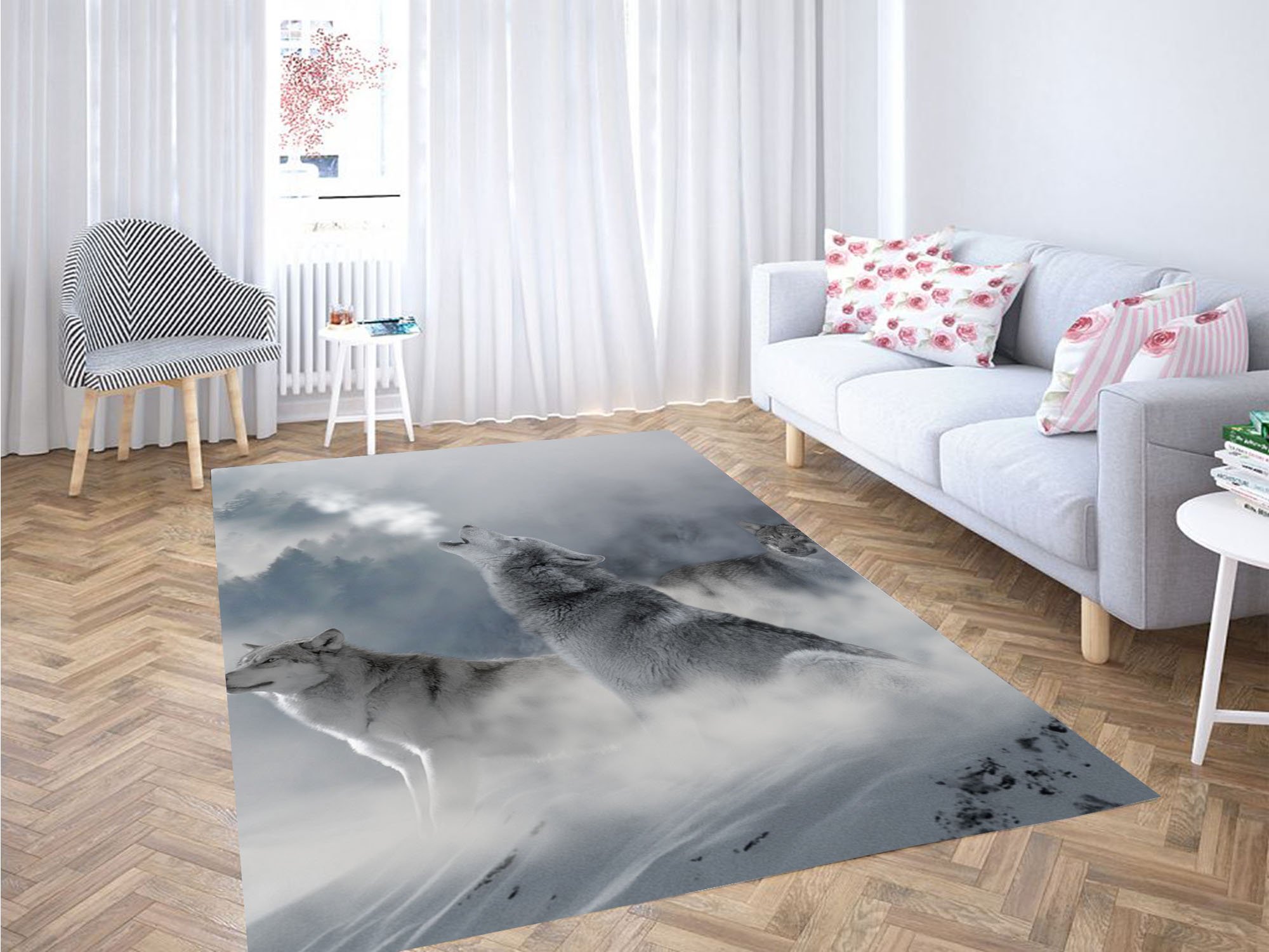 Cold Wolf Carpet Rectangle Rug