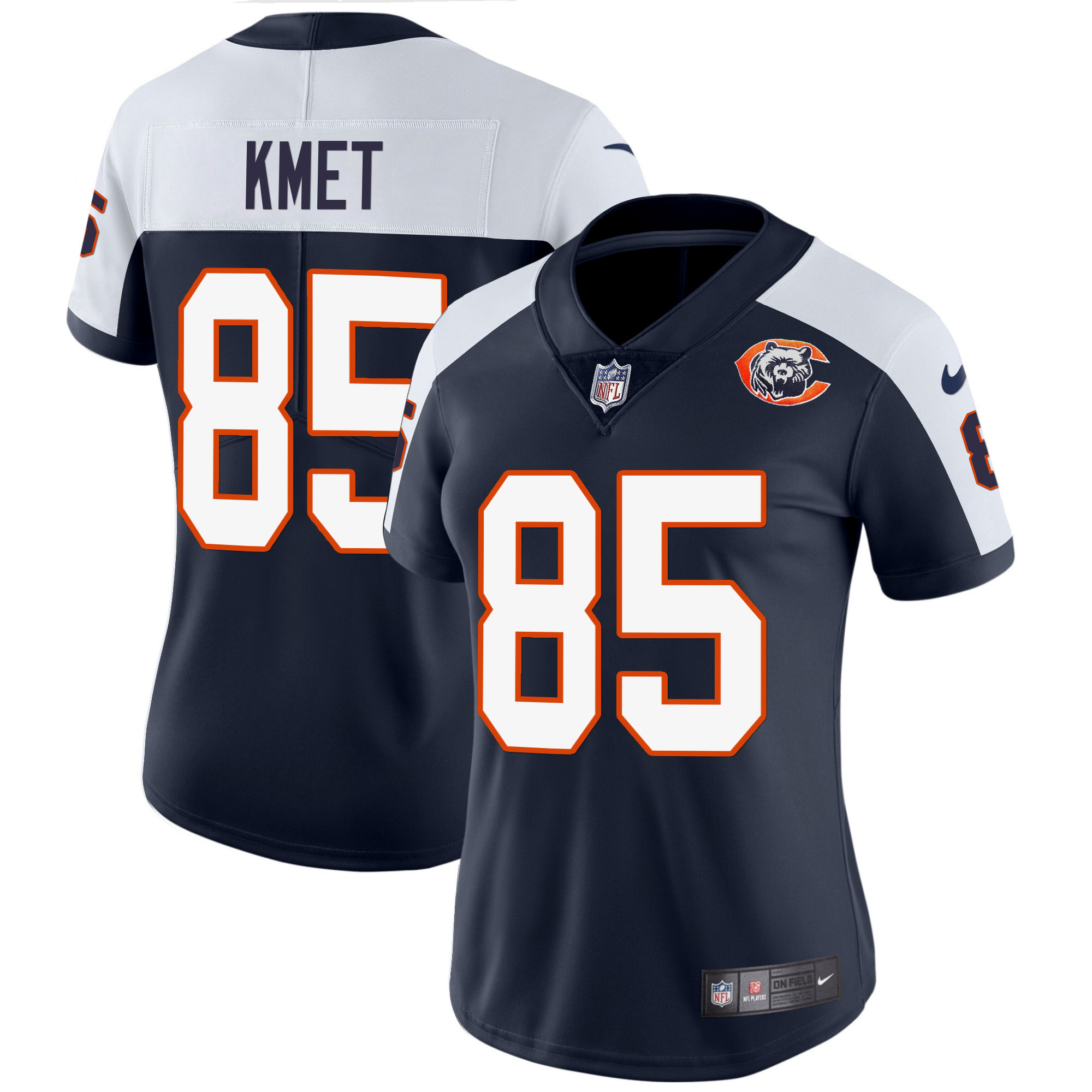 Cole Kmet Women's Chicago Bears Throwback Vapor Alternate Jersey - All Stitched 