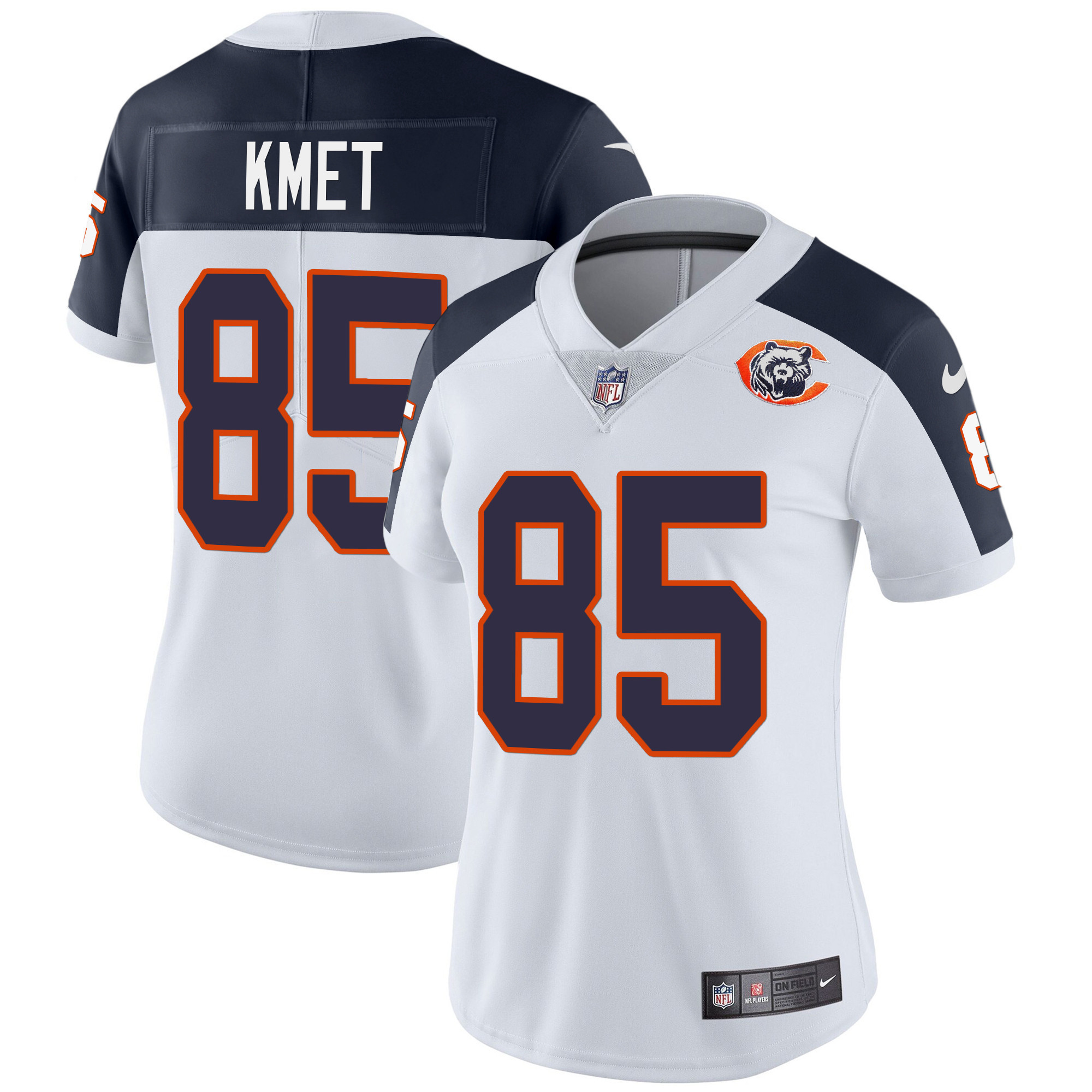 Cole Kmet Women's Chicago Bears Throwback Vapor Inverted Jersey - All Stitched 