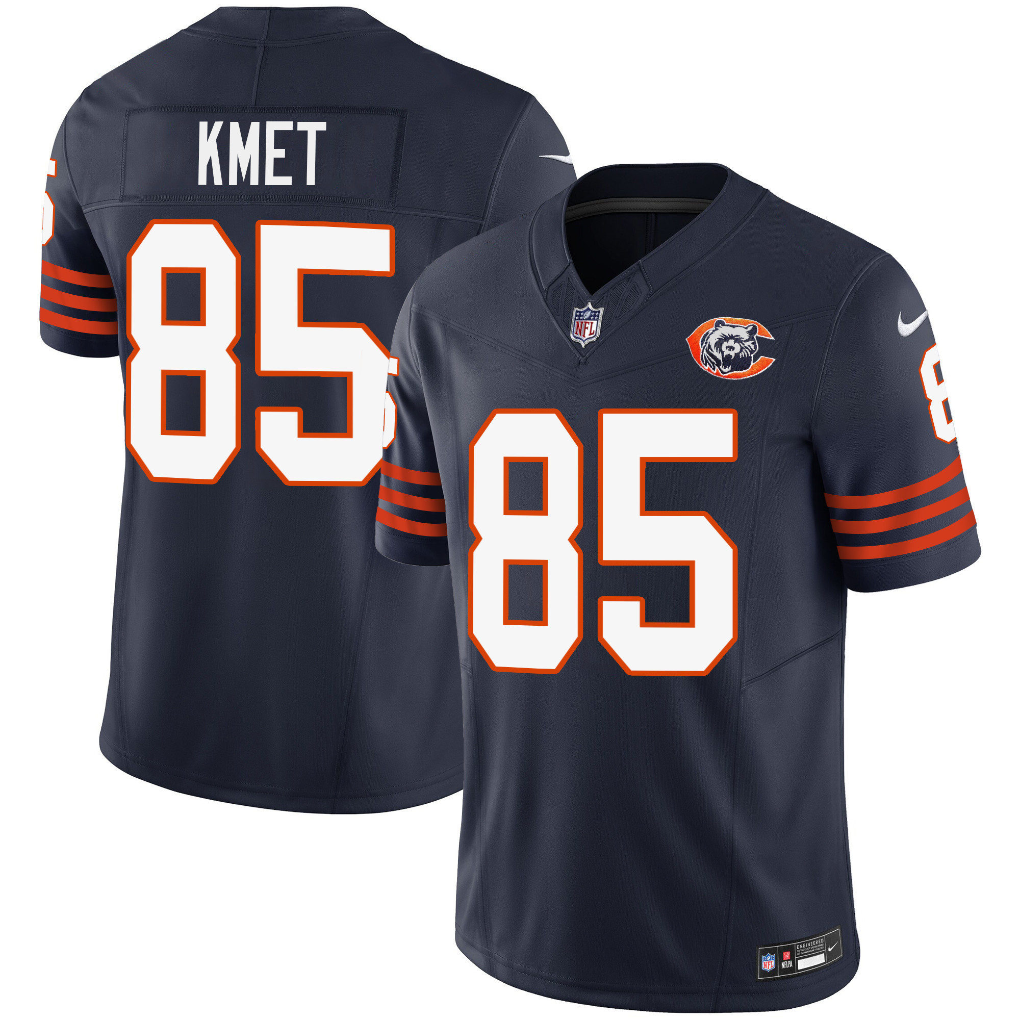 Cole Kmet Youth's Chicago Bears Throwback Vapor Navy Jersey - All Stitched 