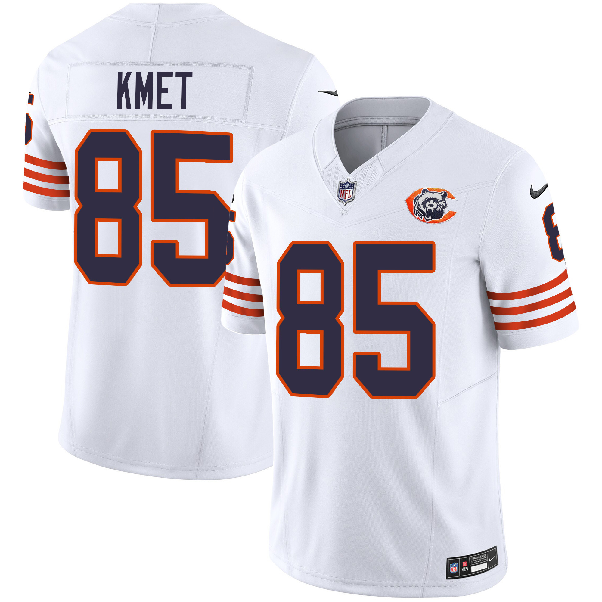 Cole Kmet Youth's Chicago Bears Throwback Vapor White Jersey - All Stitched 