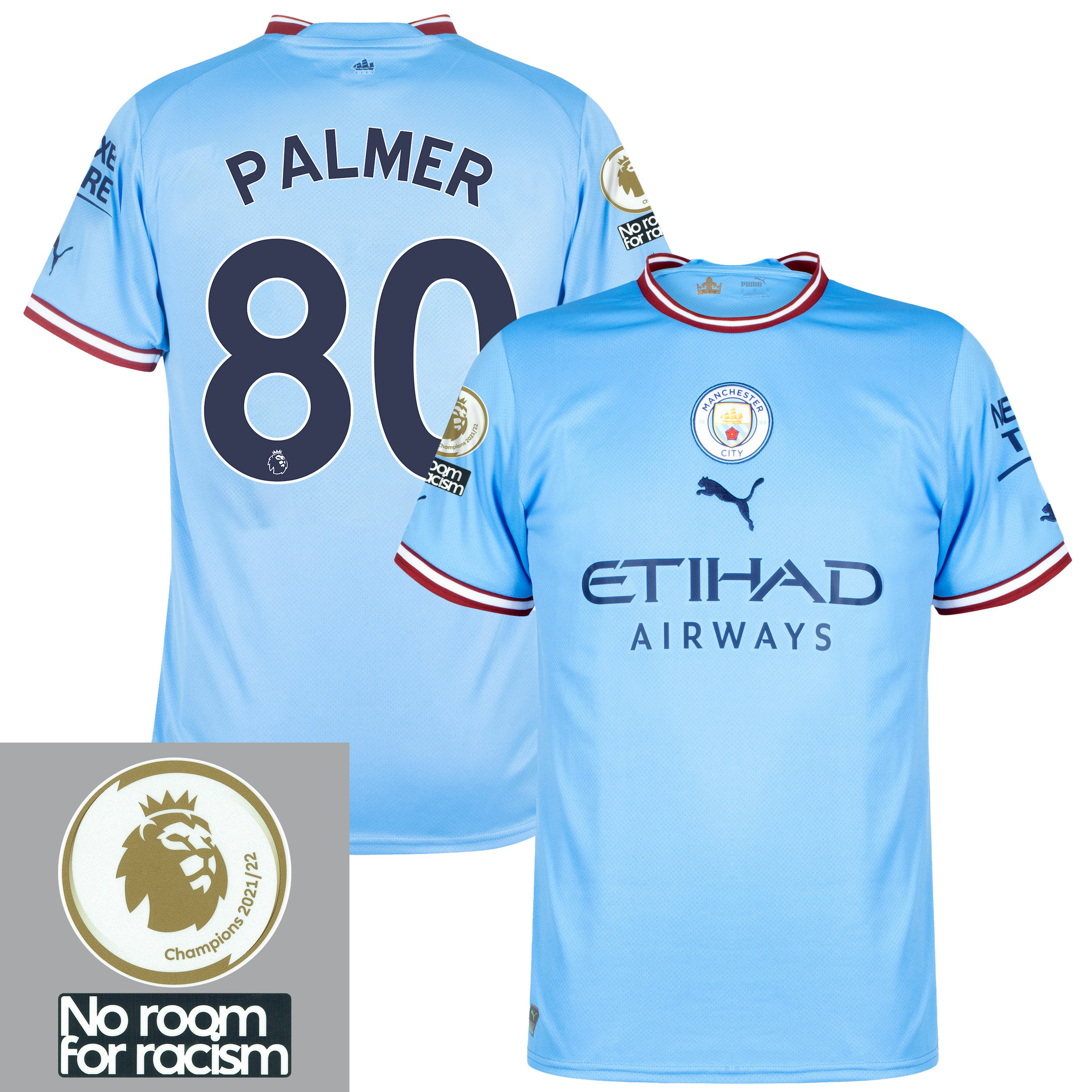 Cole Palmer 80 Manchester City 2022-2023 Home Men Soccer Jersey – Sky Blue