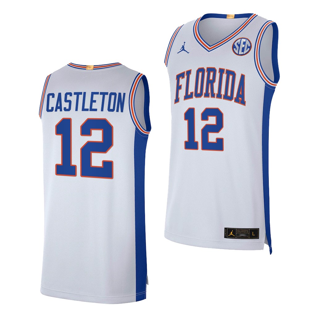 Colin Castleton #12 Florida Gators 2021-22 Elite Limited College White Jersey