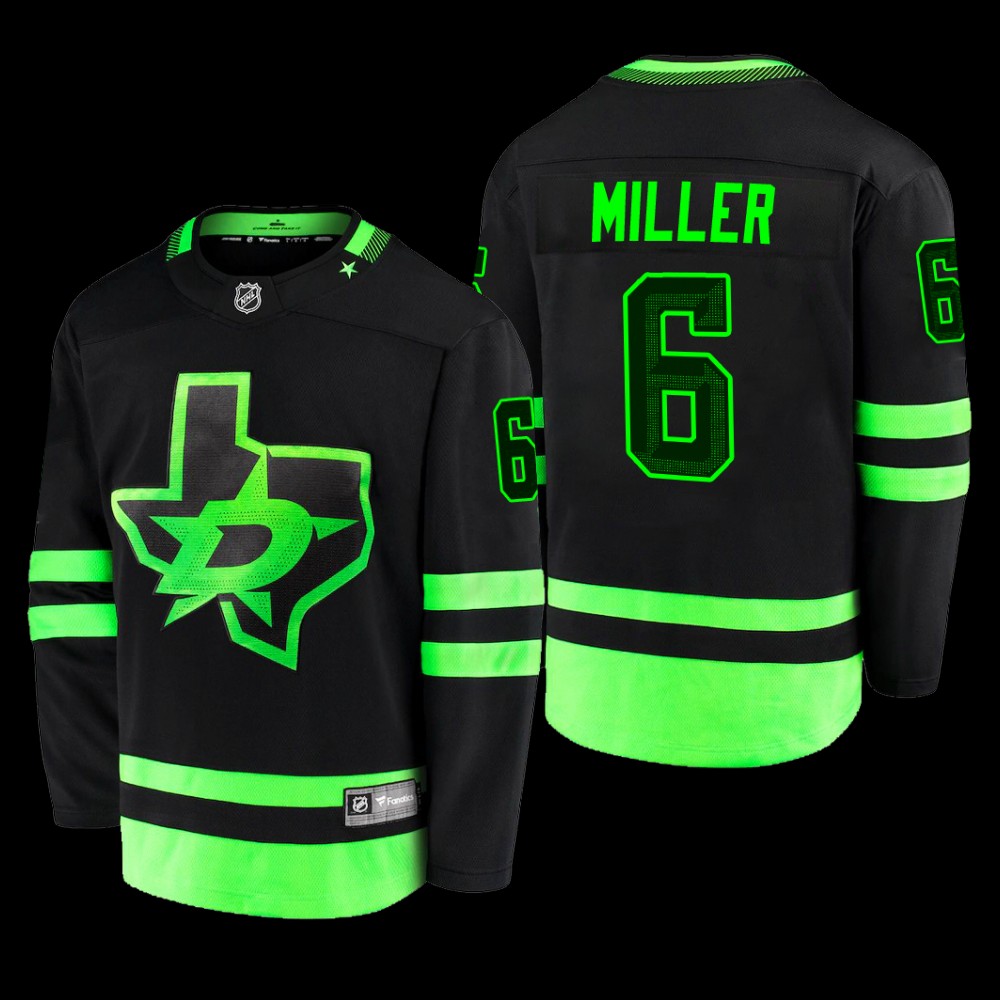 Colin Miller #6 Dallas Stars Blackout Alternate Black Third Jersey