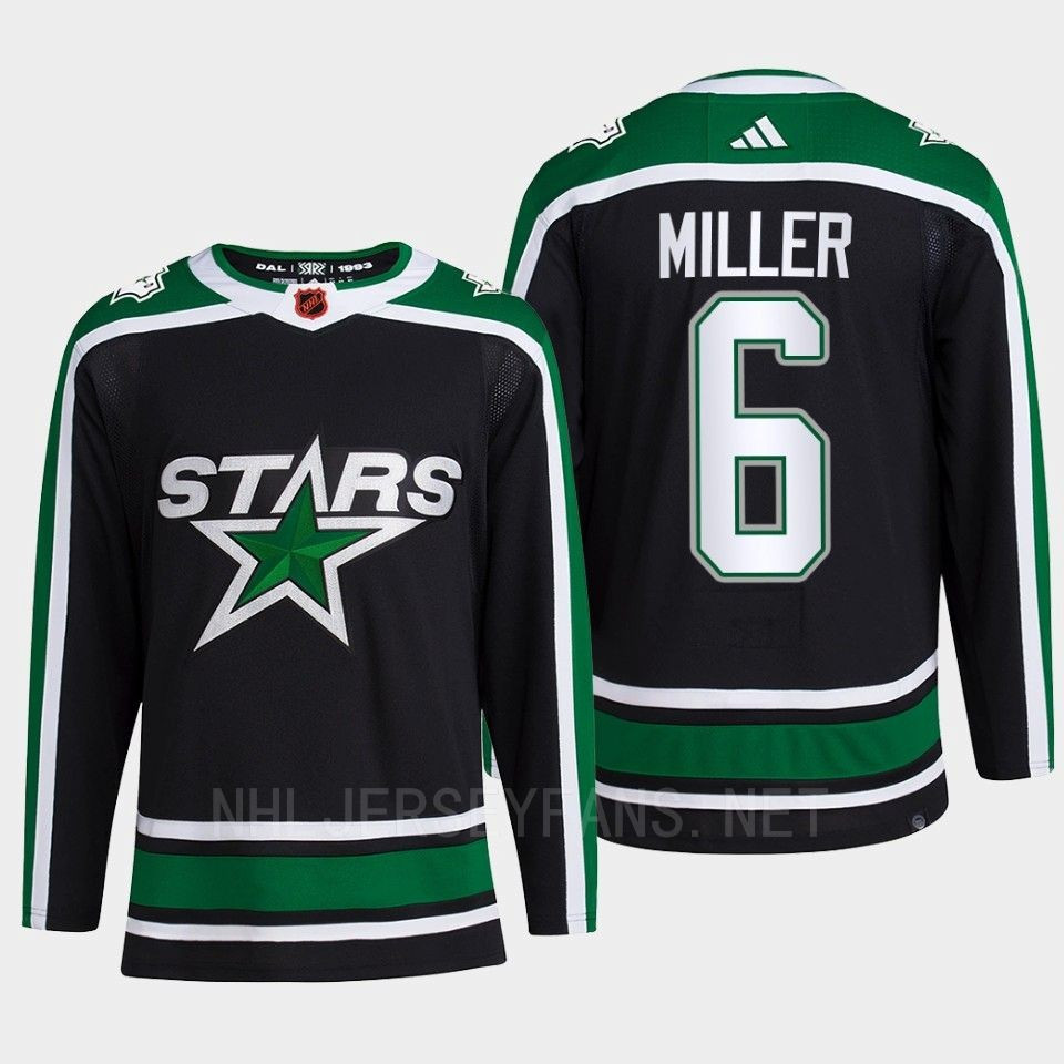 Colin Miller 6 Reverse Retro 2.0 2022 Dallas Stars Black Stitched Jersey Pro Primegreen